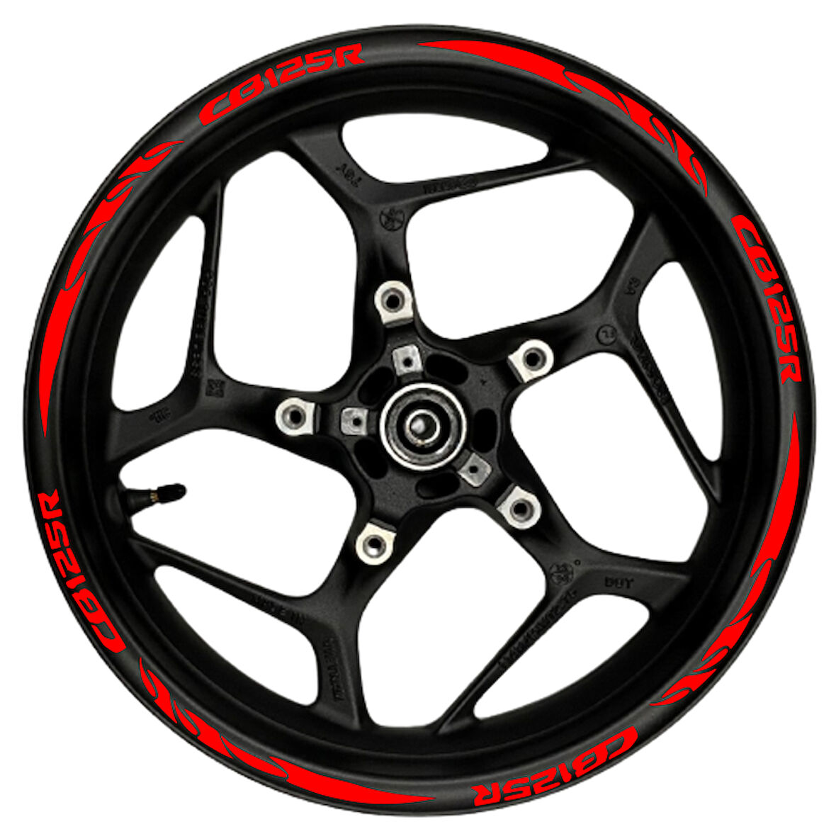 Motosiklet Jant Şeridi Cb125R Uyumlu Kırmızı-Kırmızı Sağ-Sol/Ön-Arka