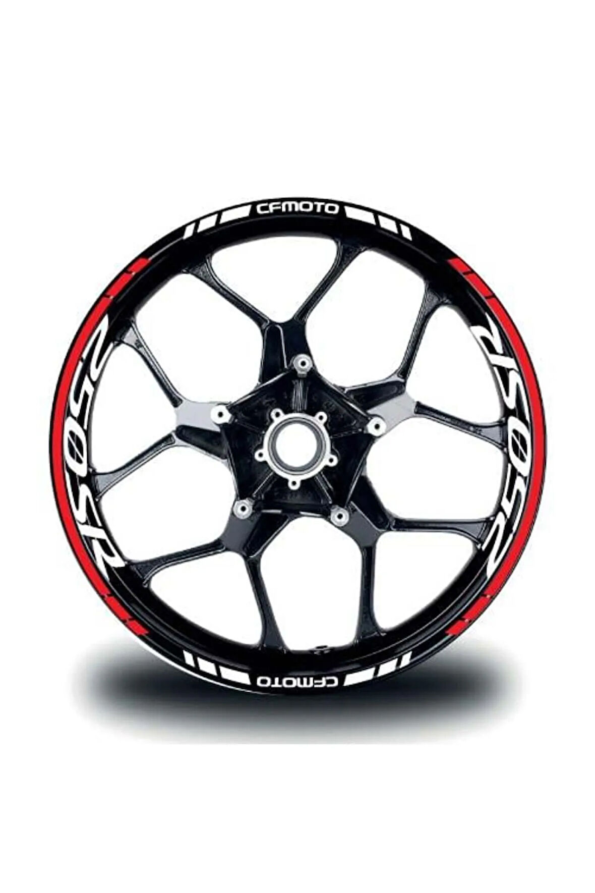 CFMOTO 250SR Jant Sticker İç & Dış Takım Etiket Modeli Kırmızı - Beyaz