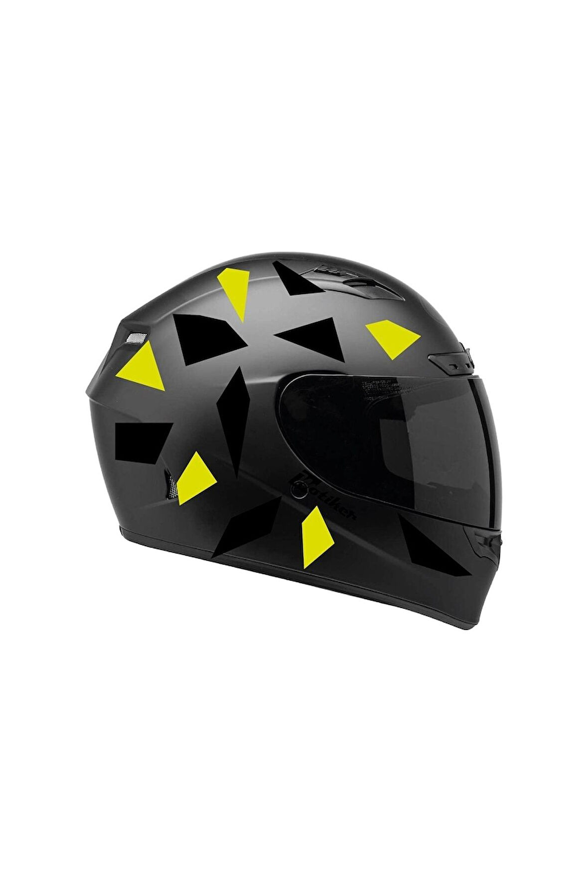 Kare Siyah Neon Sarı Kamuflaj Kask Sticker Modeli 2