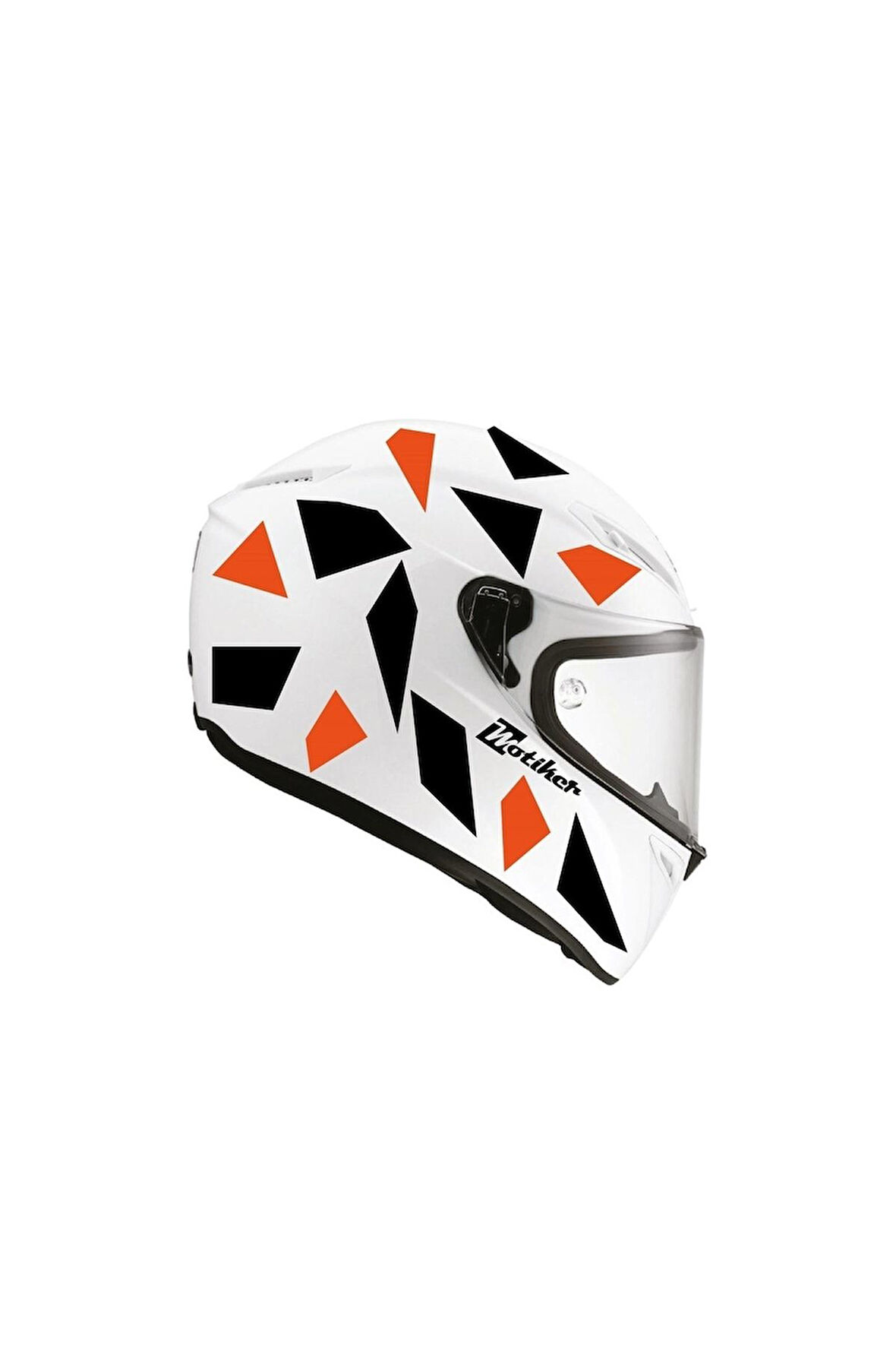 Kare Siyah Neon Turuncu Kamuflaj Kask Sticker Modeli 2