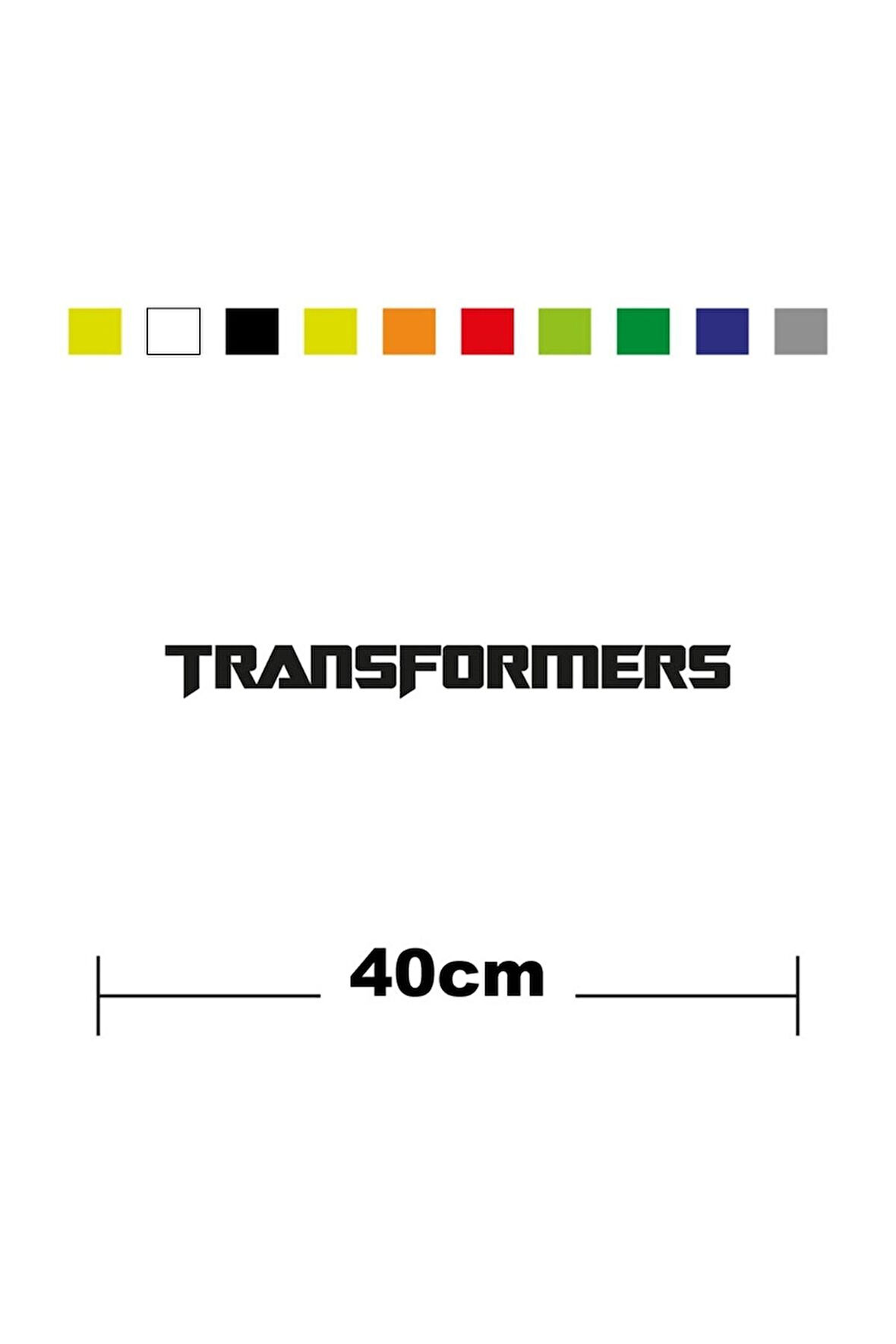 Transformers Sponsor Marka Tek Renk Sticker Etiket