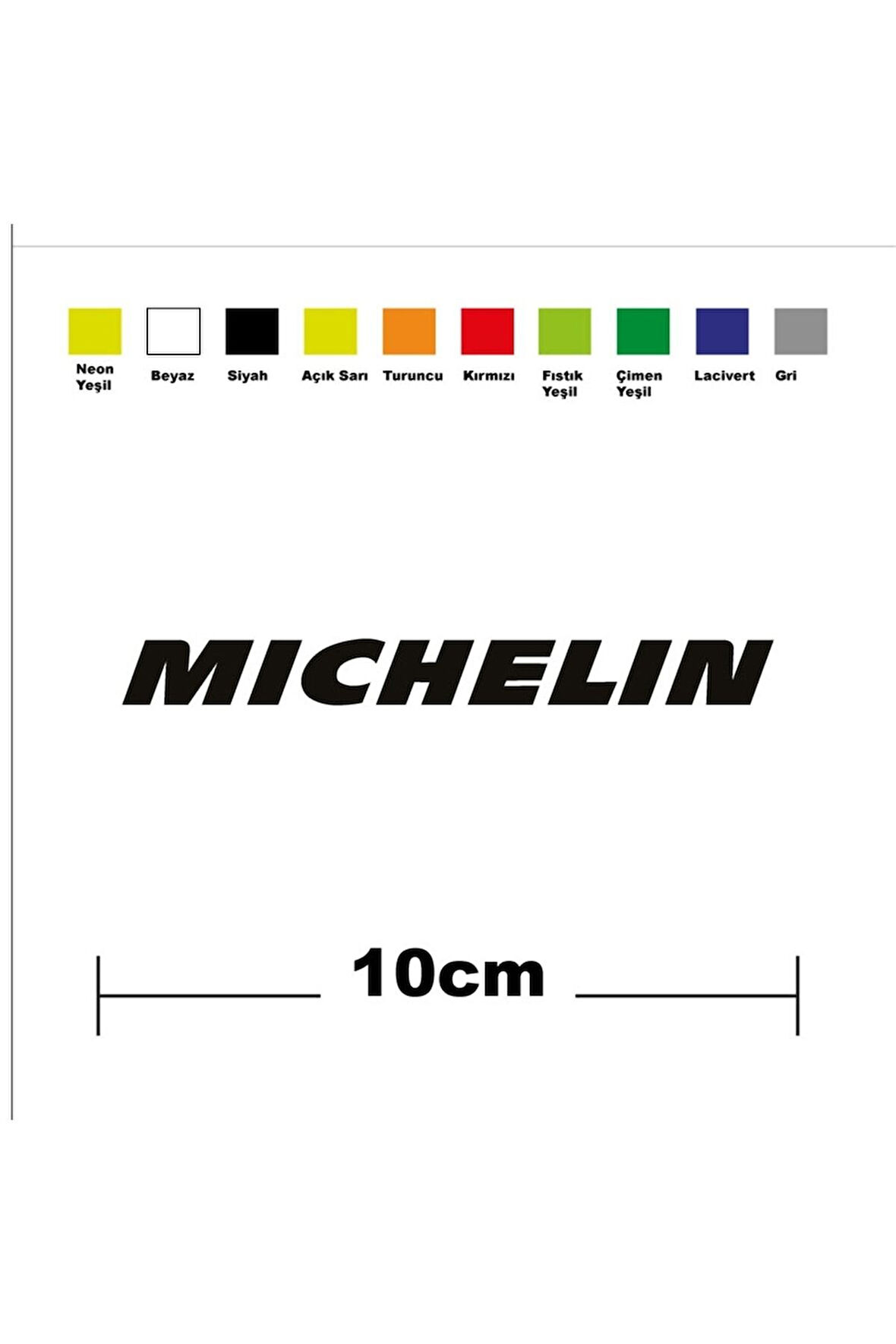 Michelin Sponsor Marka Tek Renk Sticker Etiket