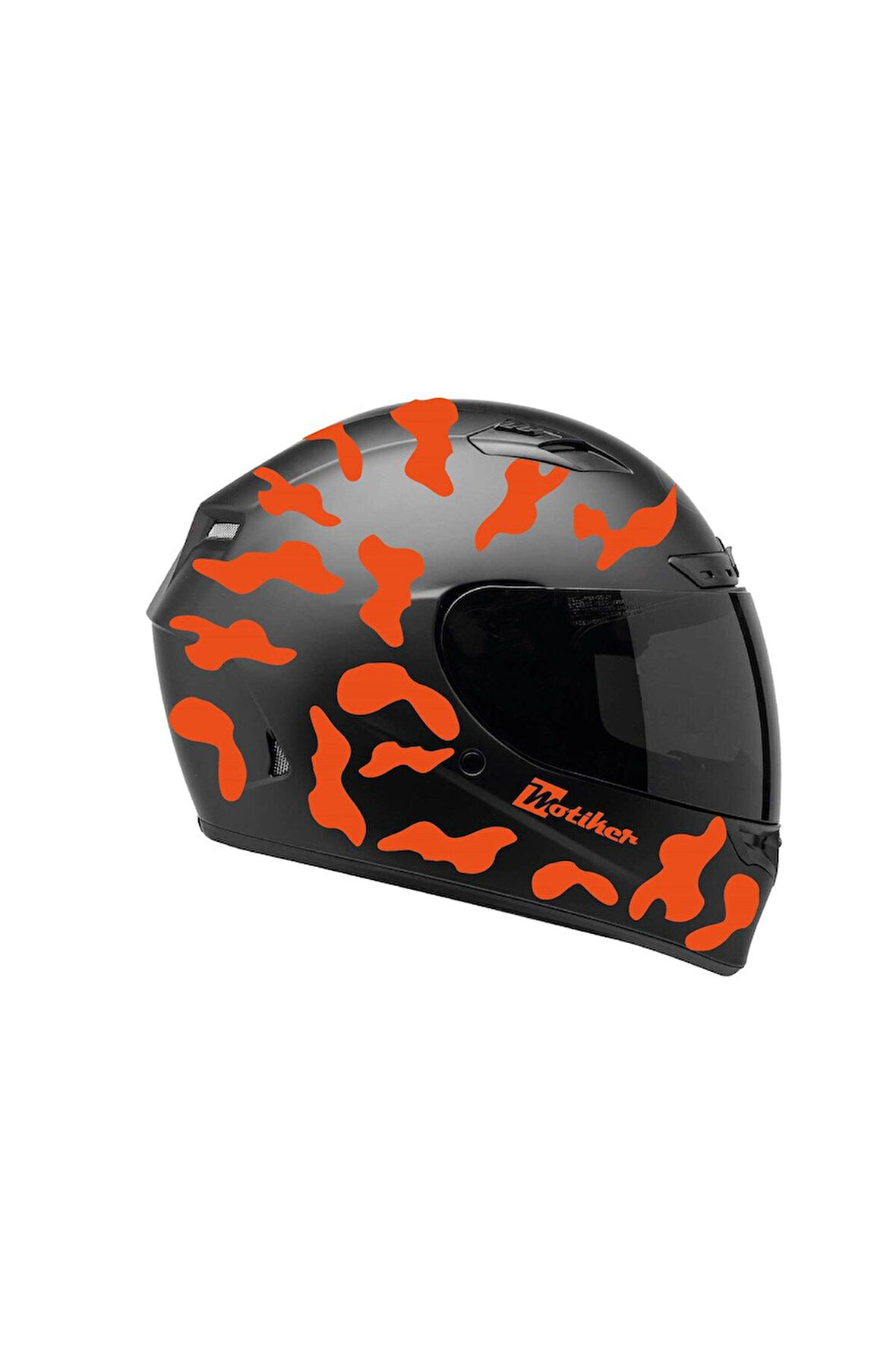 Neon Turuncu Kamuflaj Kask Sticker Modeli