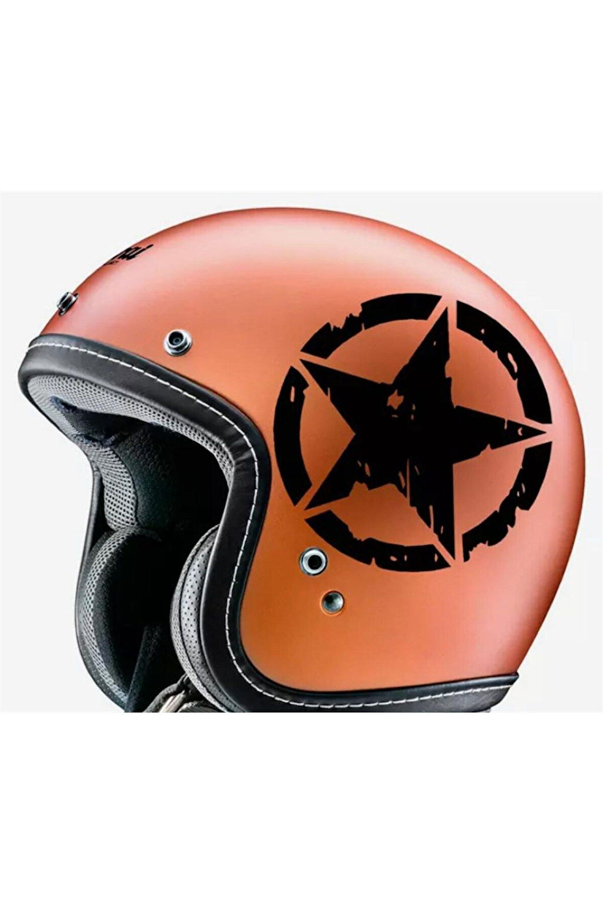 Kask Renkli Askeri Yıldız Sticker Etiket Modeli
