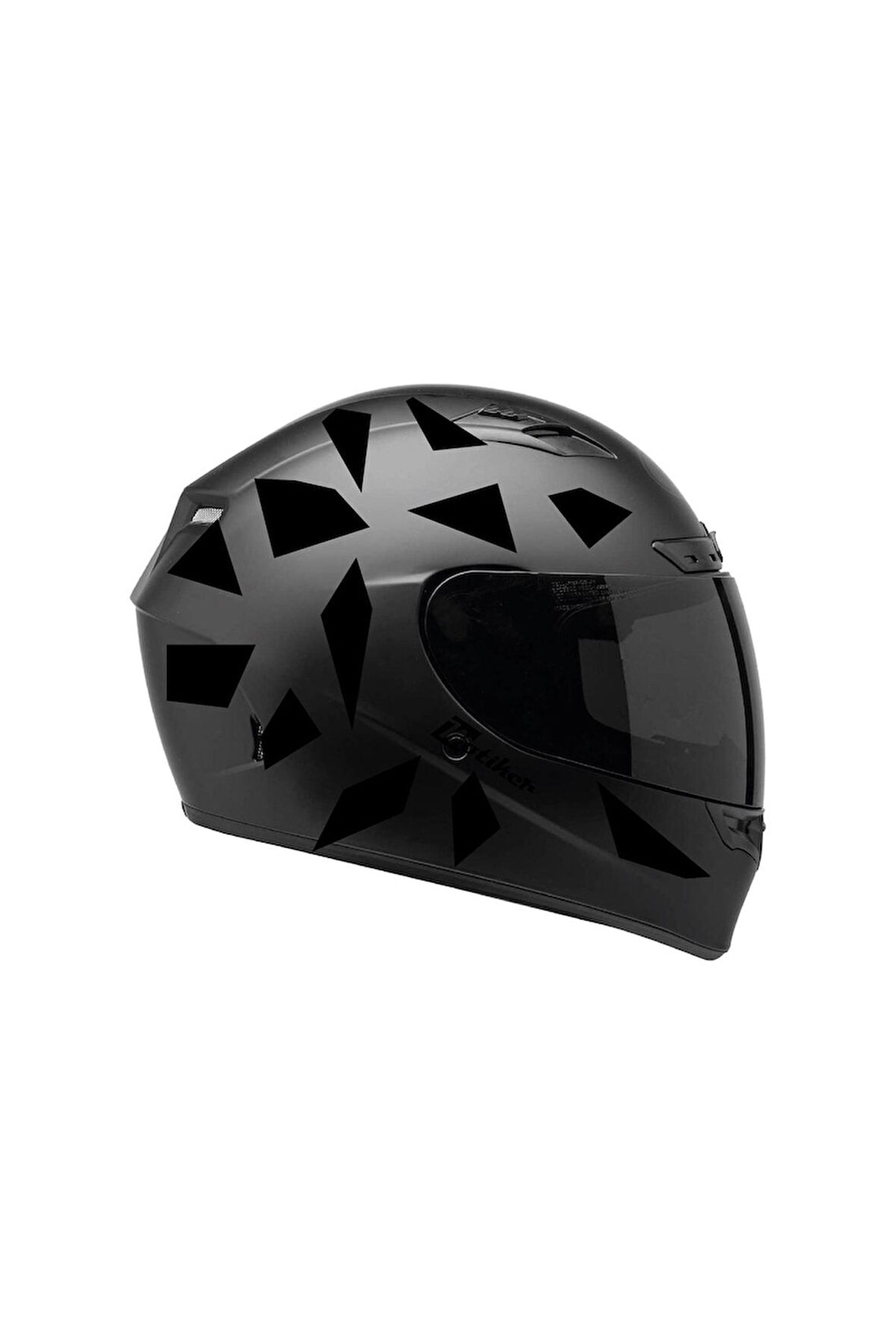 Kare Siyah Kamuflaj Kask Sticker Modeli