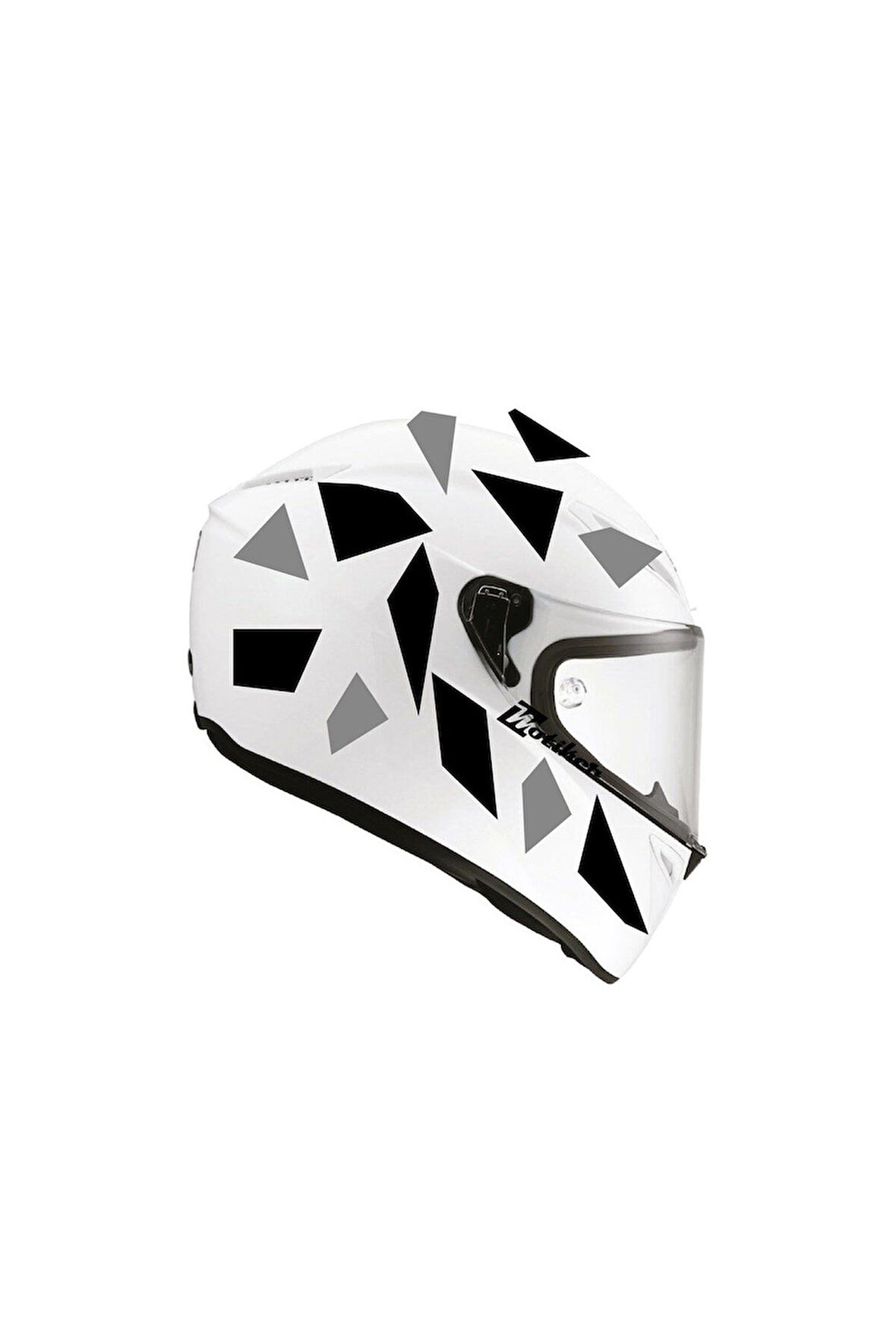 Kare Gri Siyah Kamuflaj Kask Sticker Modeli 2