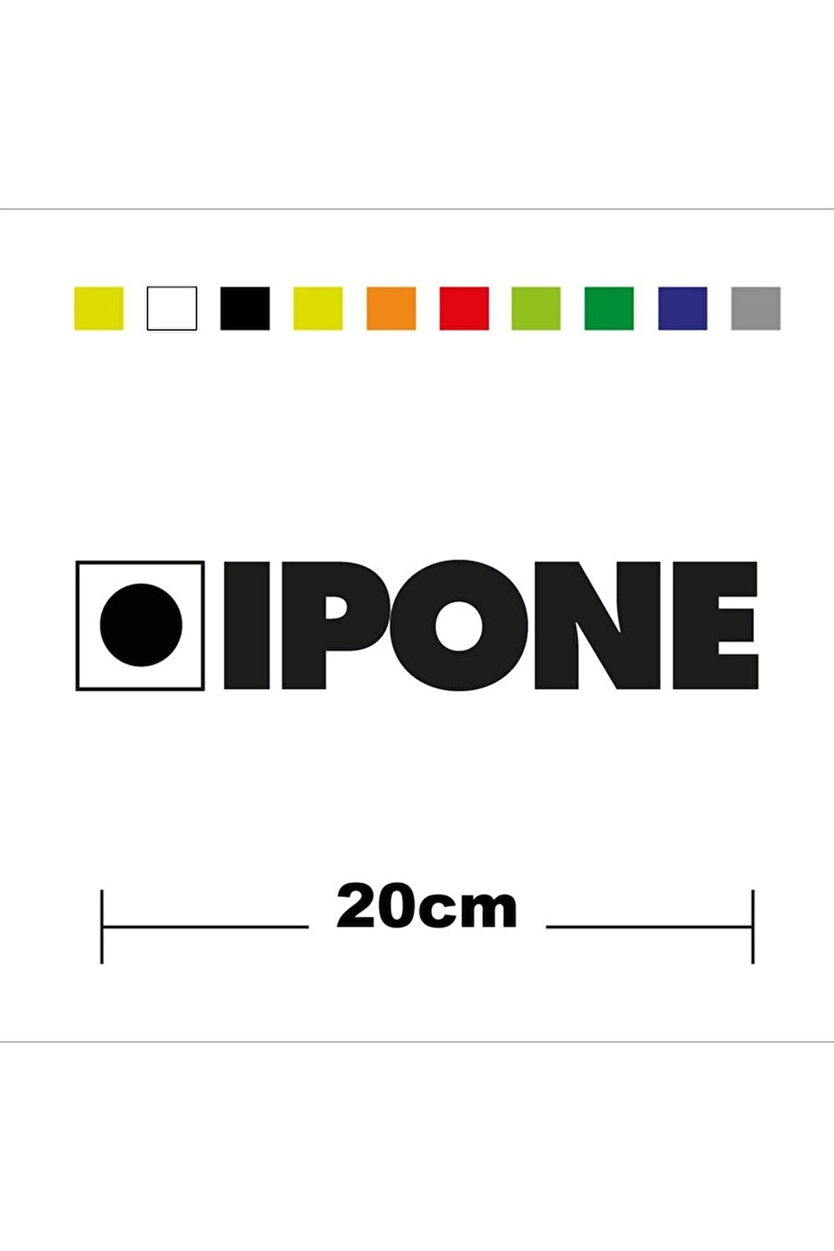 Ipone Sponsor Marka Tek Renk Sticker Etiket
