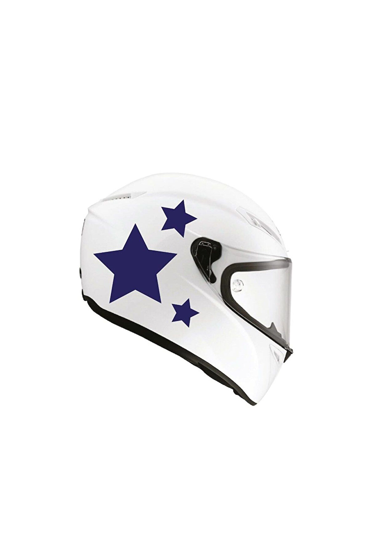 Tek Renk Üçlü Yıldız (triple Star Helmet Stickers) Kask Sticker Etiket Modeli 3
