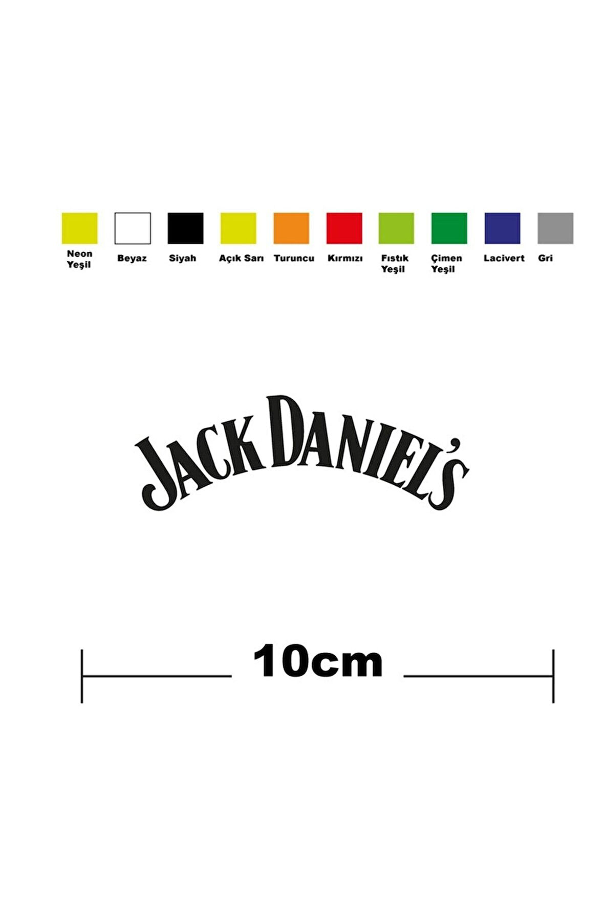 Jack Daniels Sponsor Marka Tek Renk Sticker Etiket