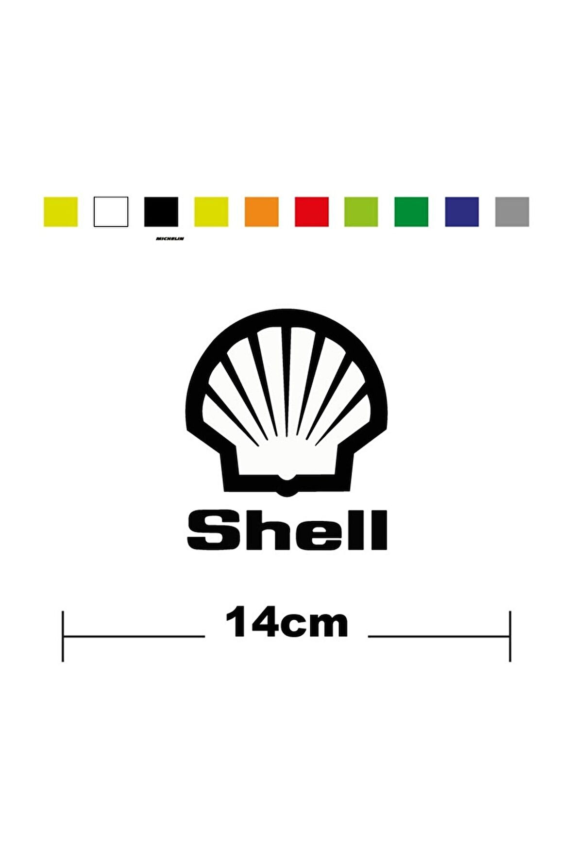 Shell Sponsor Marka Tek Renk Sticker Etiket
