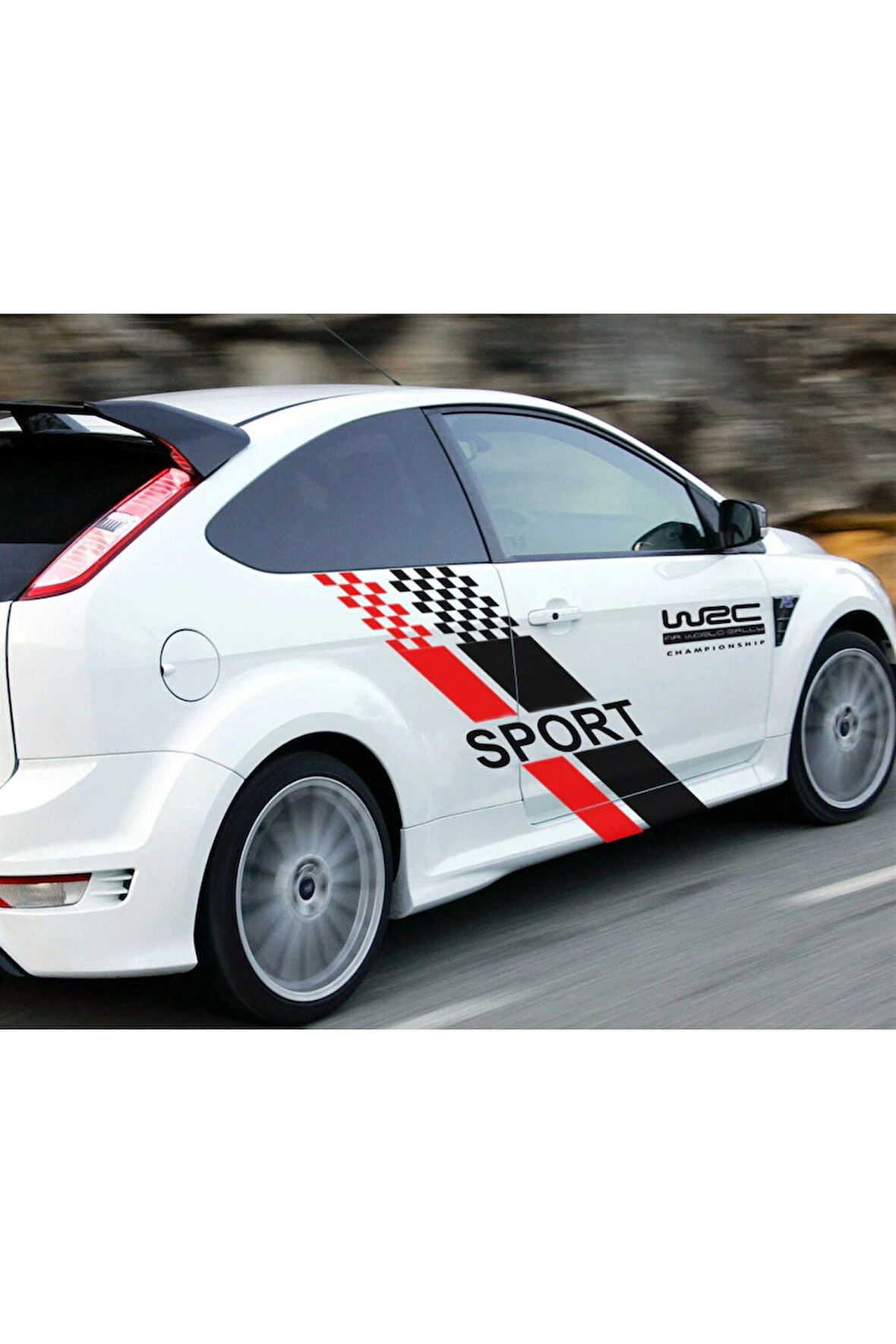 Yan Kapı Sport Yazılı Desenli Sticker Etiket Modeli