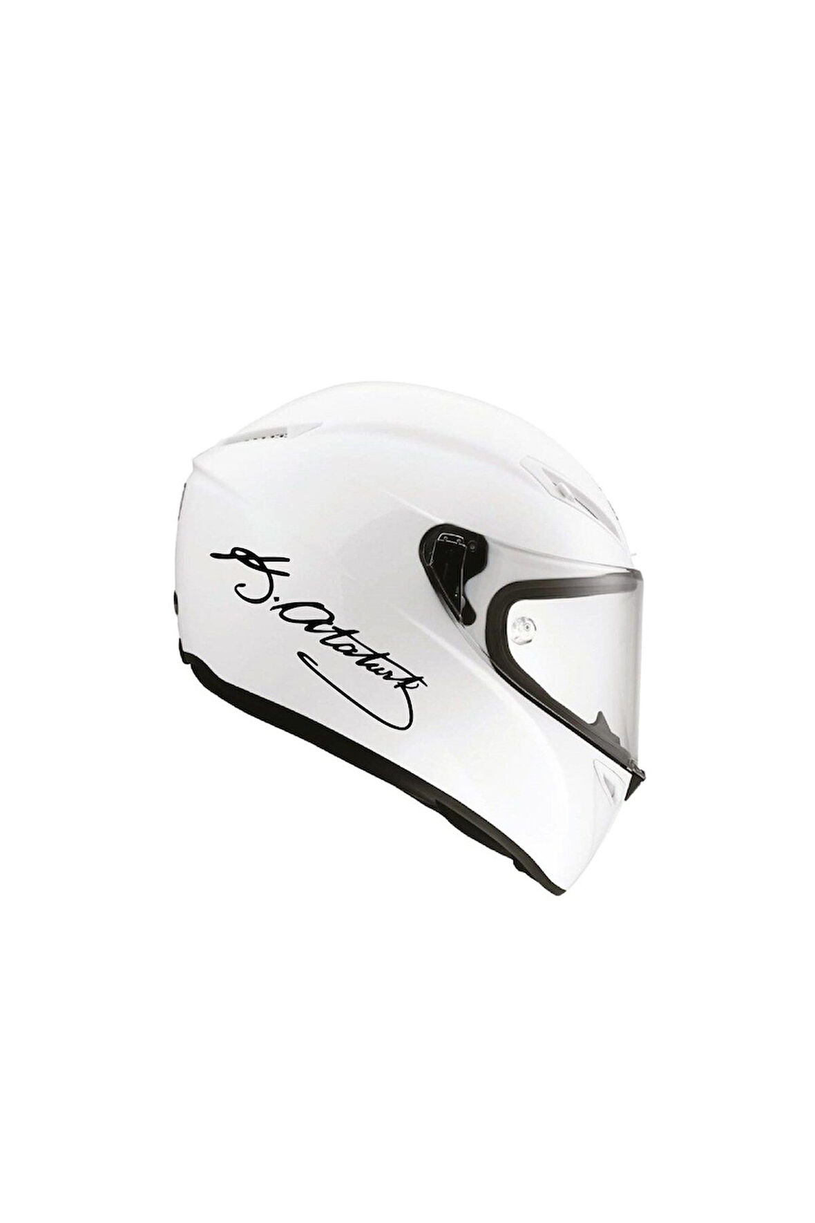 Tek Renk Atatürk Imzalı Kask Sticker Etiket Modeli 20 Cm 2 Adet