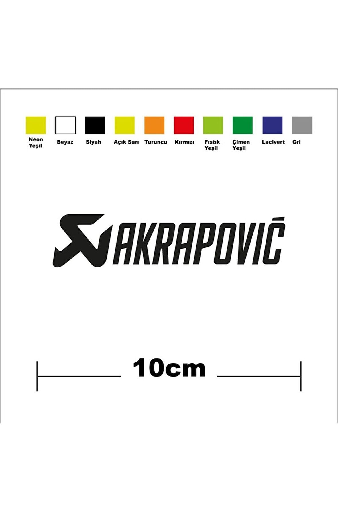 Akrapoviç Sponsor Marka Tek Renk Sticker Etiket