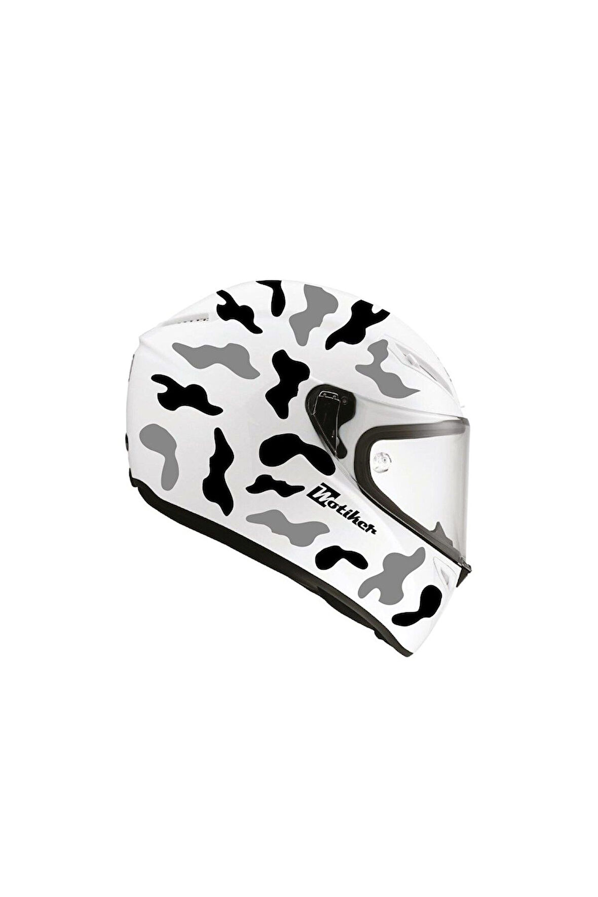 Gri Siyah Kamuflaj Kask Sticker Modeli