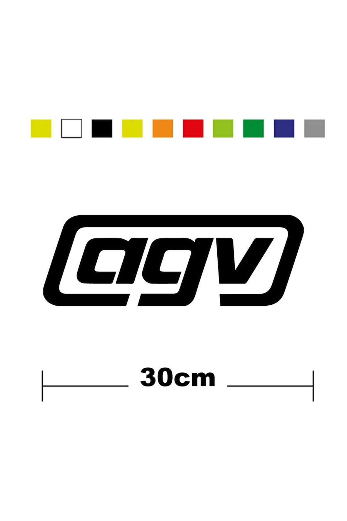 Agv Sponsor Marka Tek Renk Sticker Etiket