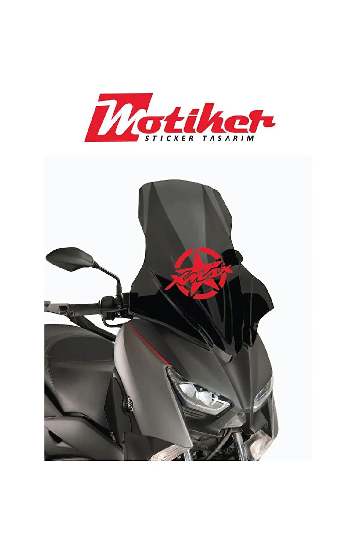 Yamaha Xmax Ön Cam Yıldız Sticker Etiket Model