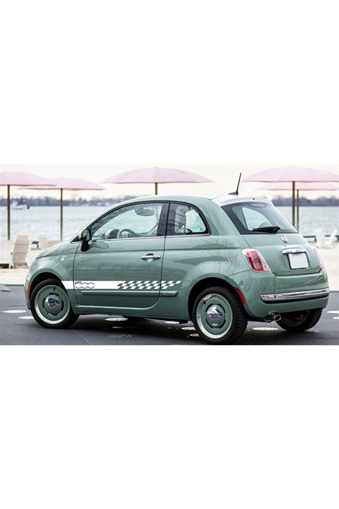 Fiat 500 Yan Kapı Şerit Sticker Etiket Modeli