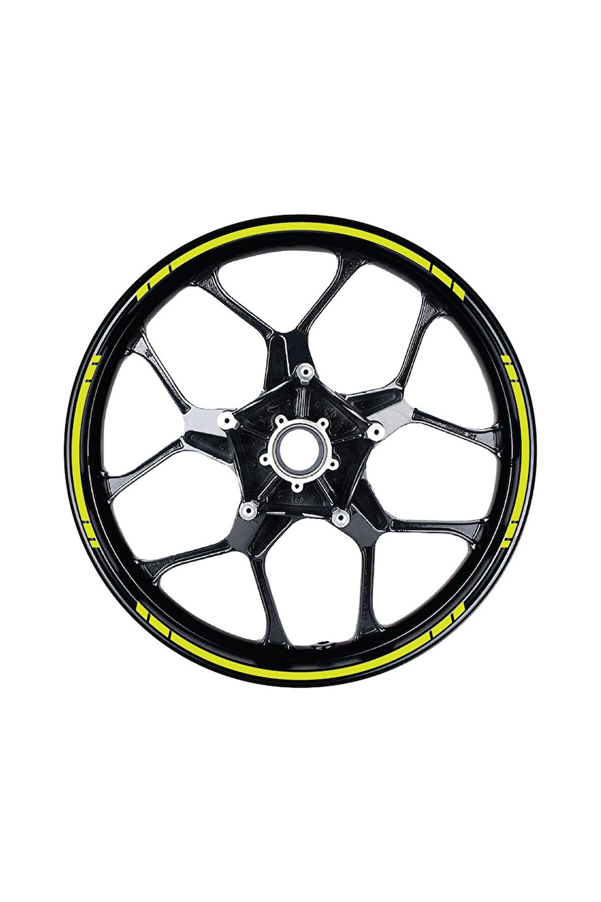 Yazısız Uzun Kısa Kesikli Tek Renk 16'lı Jant Sticker Modeli