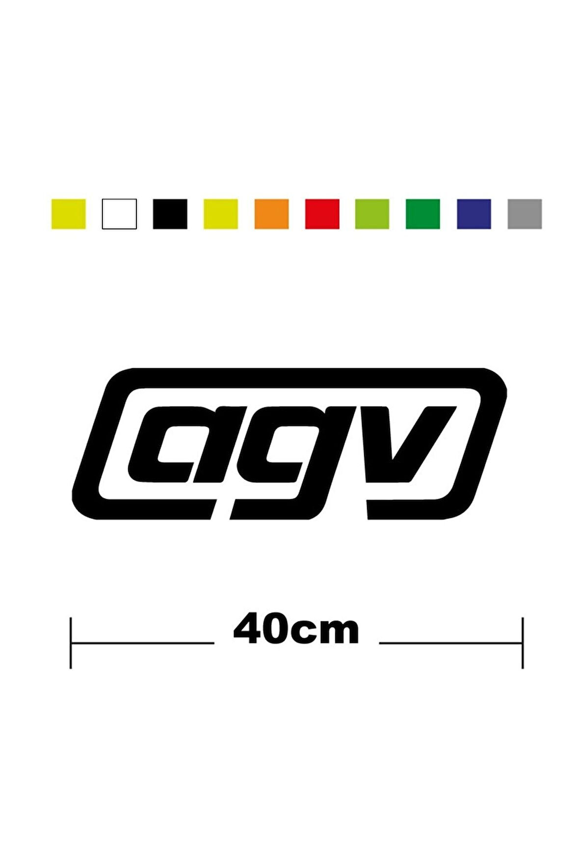 Agv Sponsor Marka Tek Renk Sticker Etiket