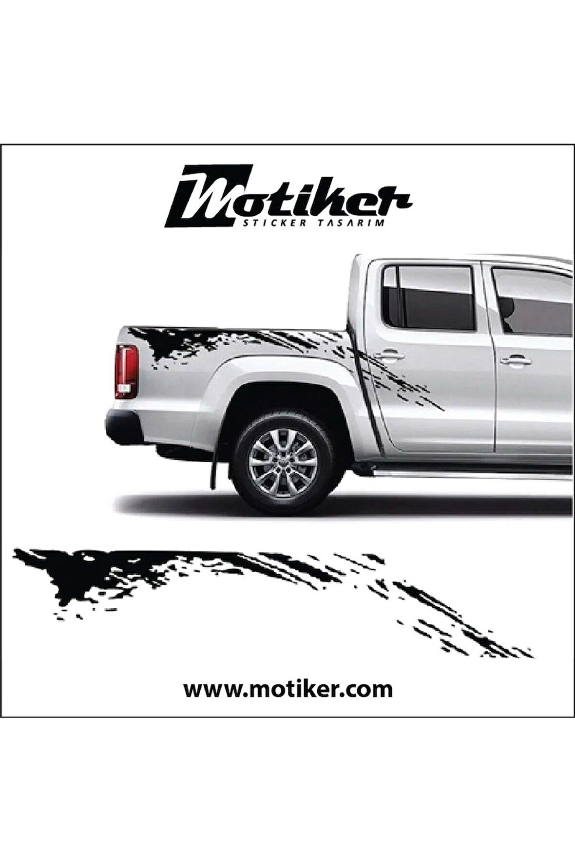 VOLKSWAGEN AMAROK DÖKÜLEN BOYA DESENLİ STICKER ETİKET MODELİ