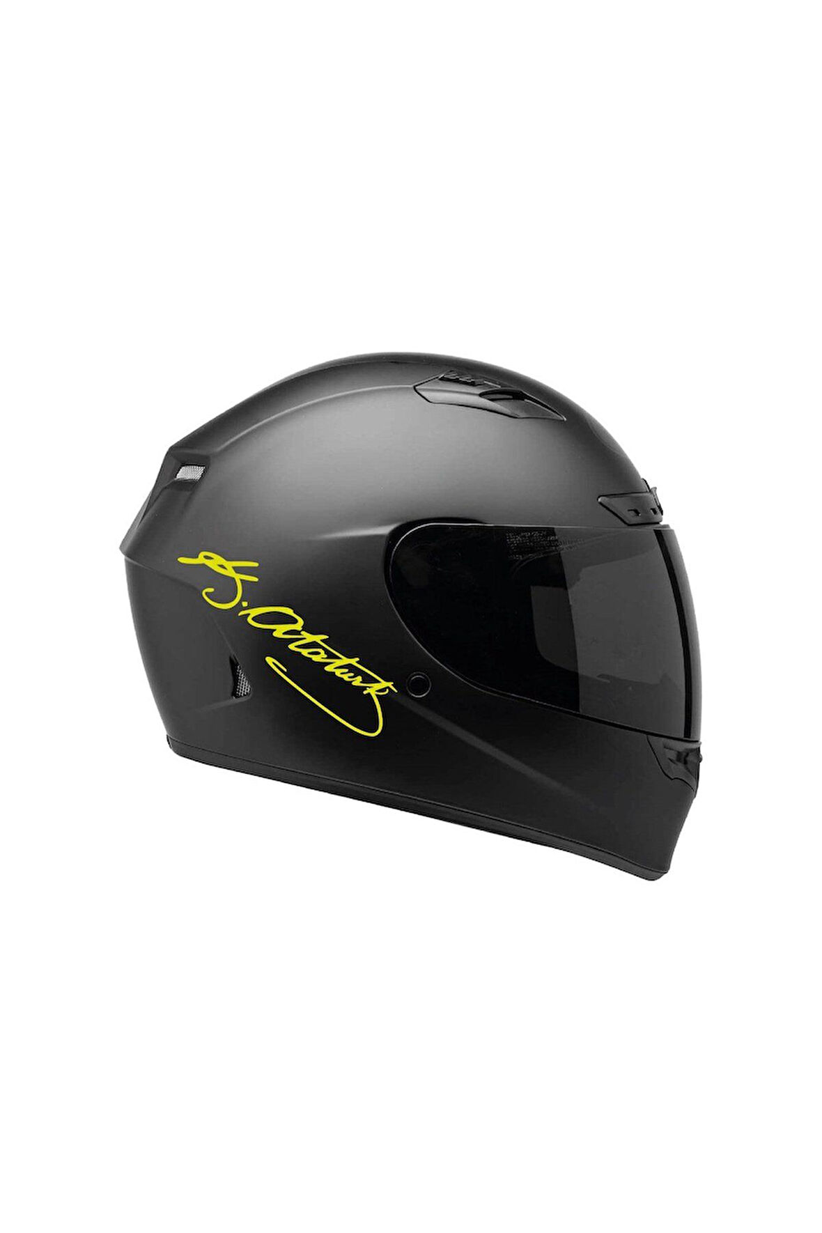 Tek Renk Atatürk Imzalı Kask Sticker Etiket Modeli 20 Cm 2 Adet