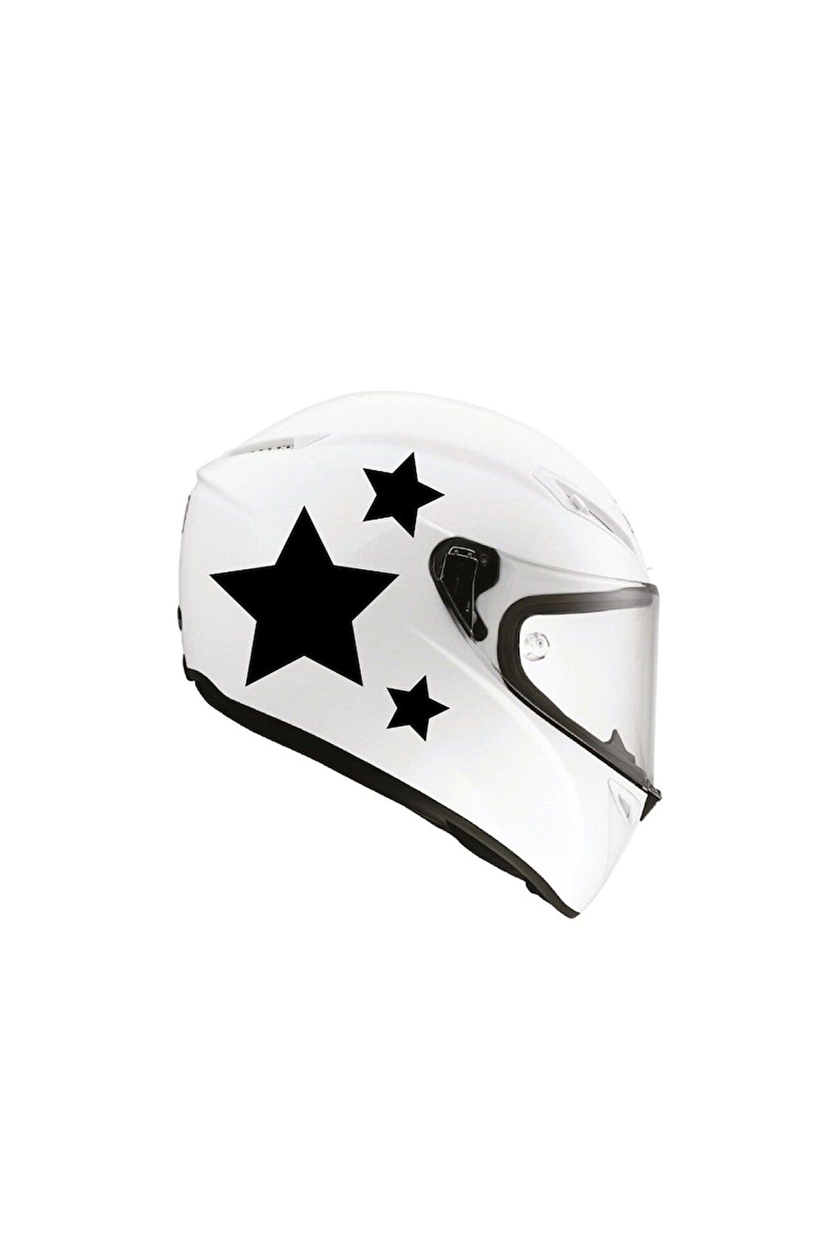 Tek Renk Üçlü Yıldız (triple Star Helmet Stickers) Kask Sticker Etiket Modeli 3