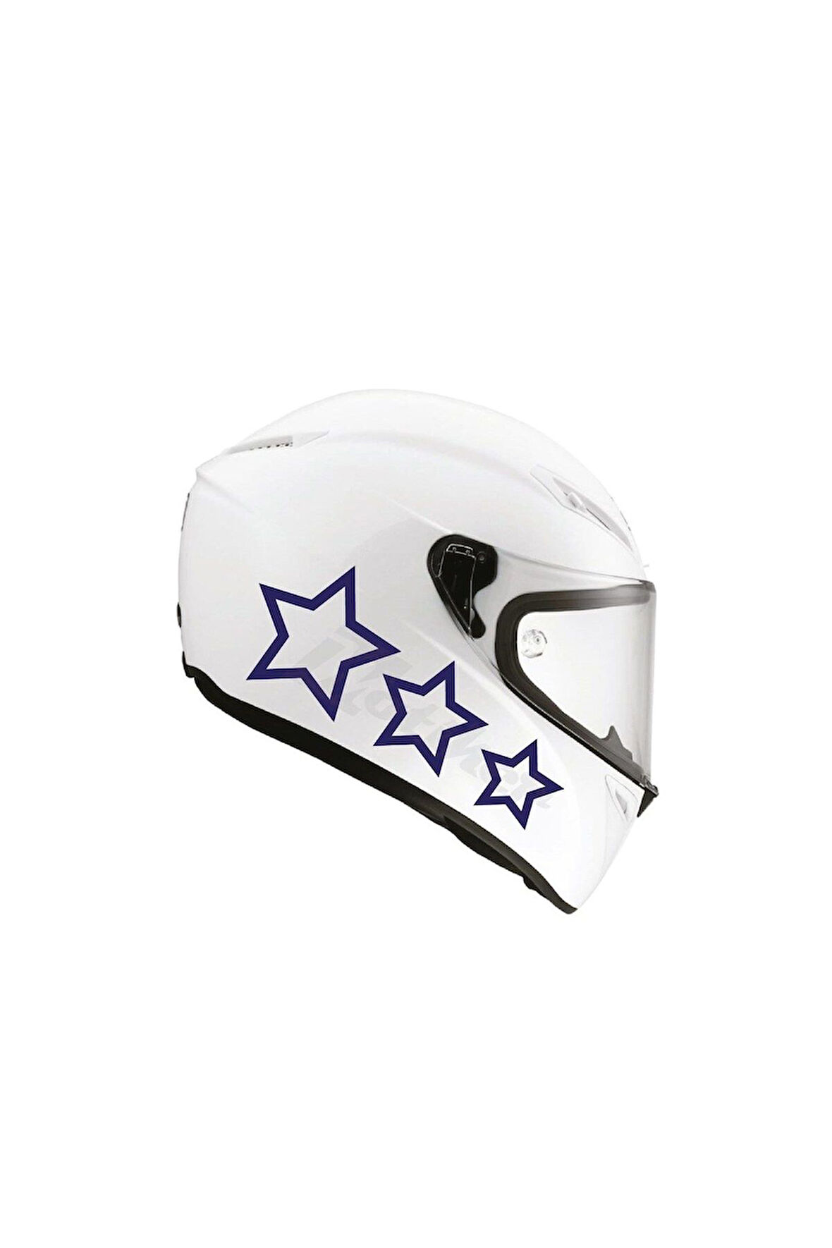 Tek Renk Üçlü Yıldız (triple Star Helmet Stickers) Kask Sticker Etiket Modeli 1
