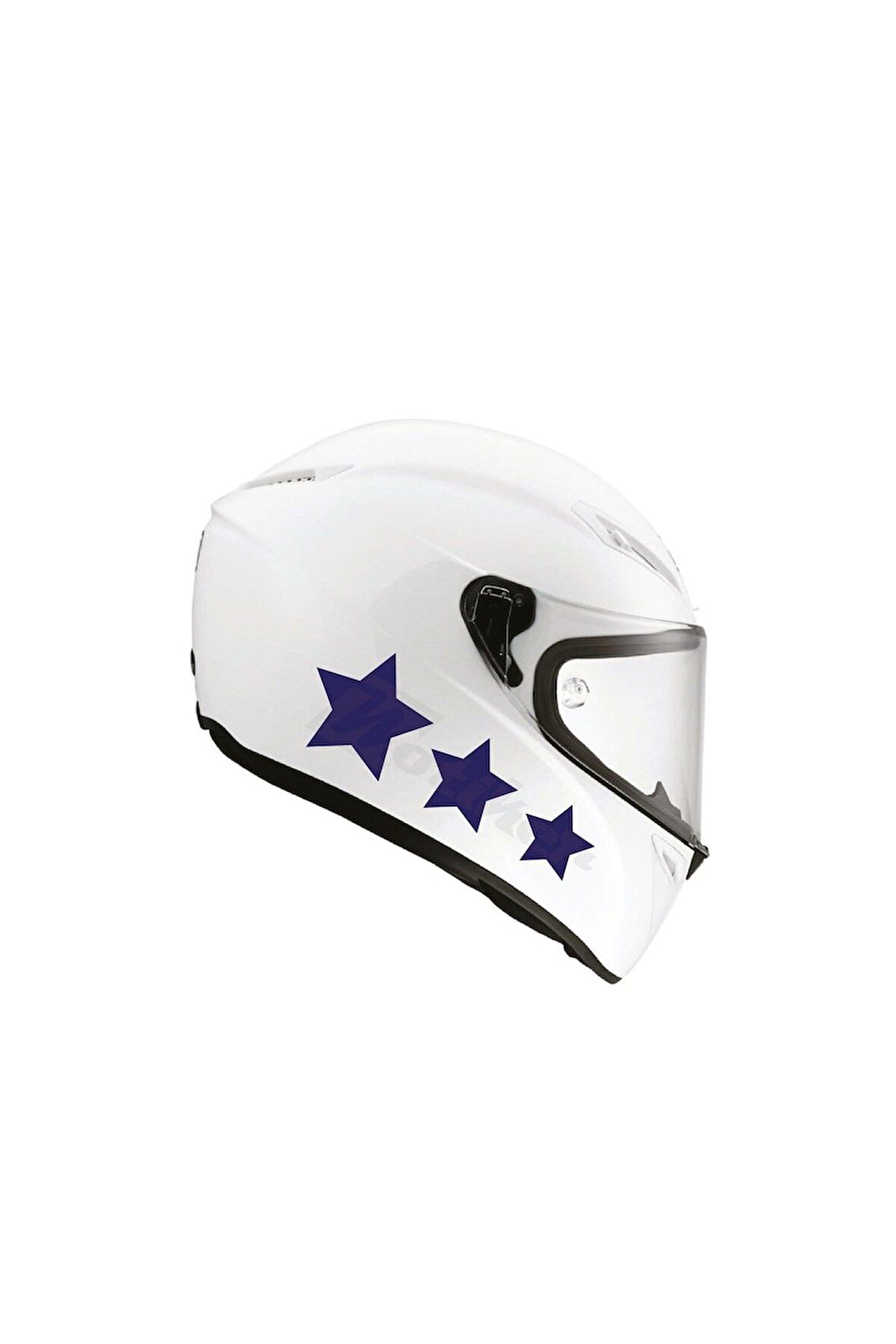 Tek Renk Üçlü Yıldız (triple Star Helmet Stickers) Kask Sticker Etiket Modeli 2