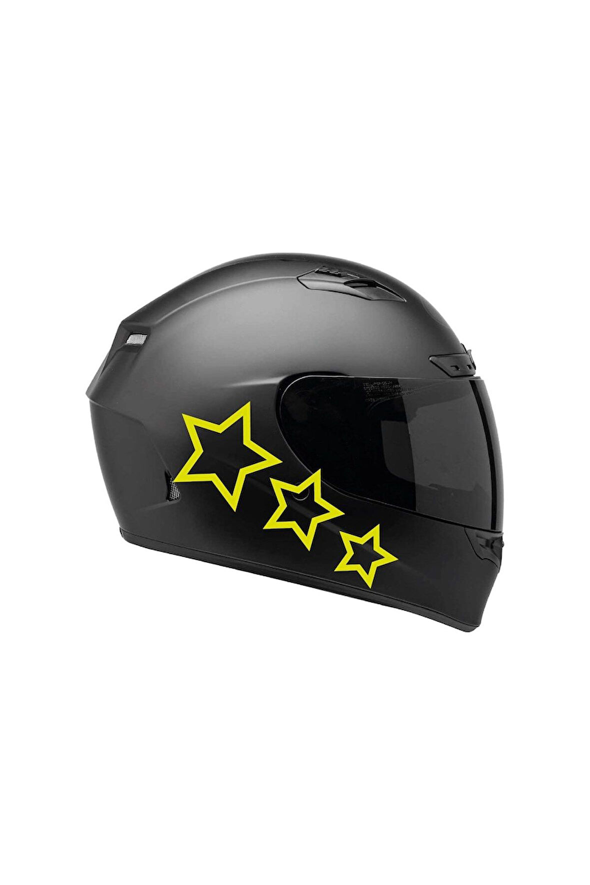 Tek Renk Üçlü Yıldız (triple Star Helmet Stickers) Kask Sticker Etiket Modeli 1