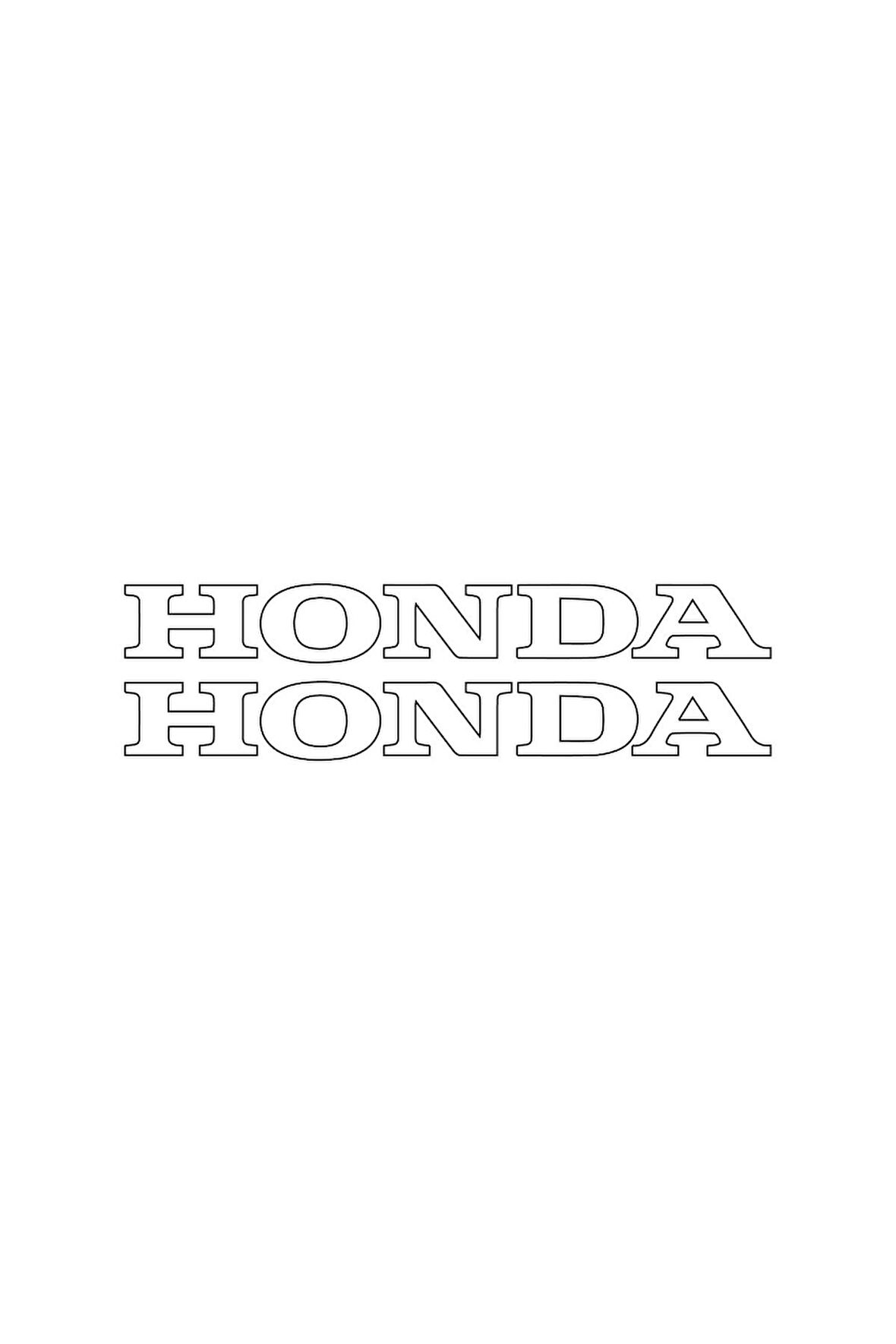 27 Cm Honda Yazılı Mini Sticker Etiket Modeli
