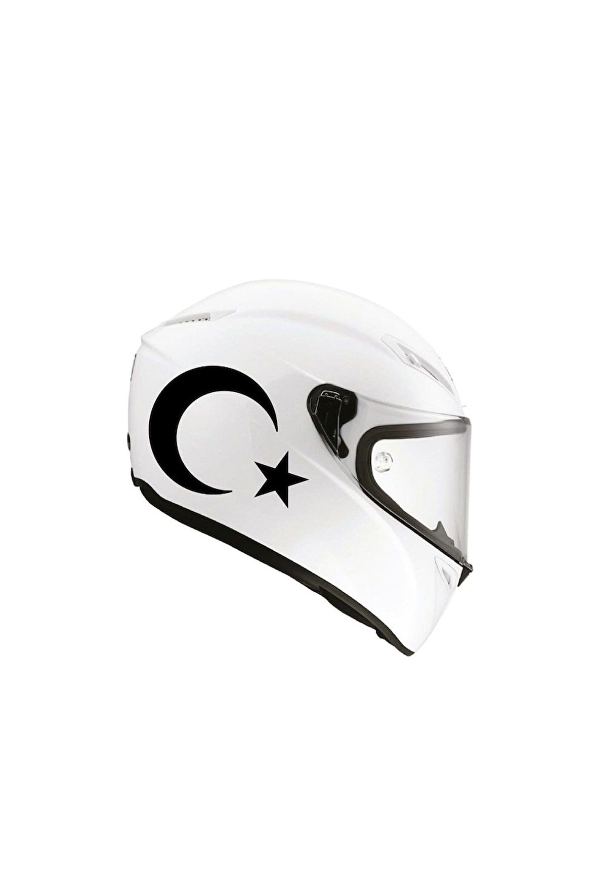 Tek Renk Ay-yıldız(moon-star Helmet Stickers) Kask Sticker Etiket Modeli