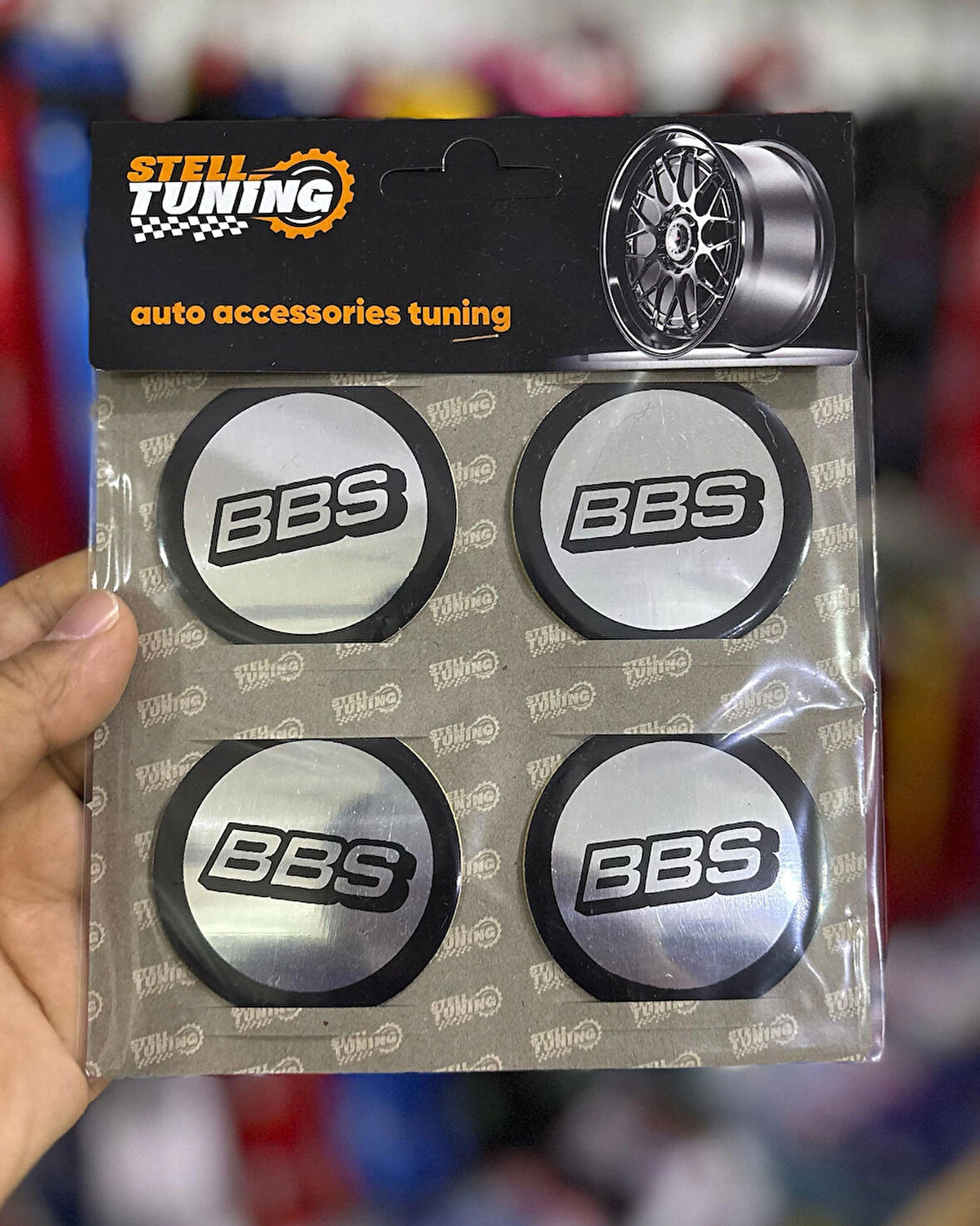 Universal Araç Uyumlu, BBS Jant Göbeği Arması, Sticker 4'lü Set 60mm