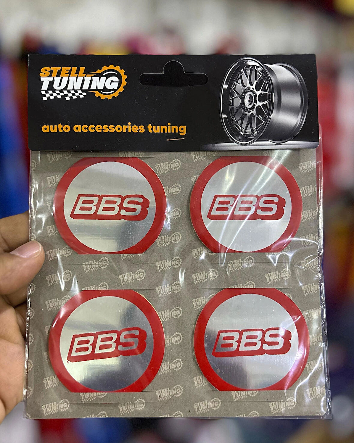 Universal Araç Uyumlu, BBS Jant Göbeği Arması, Sticker 4'lü Set 60mm