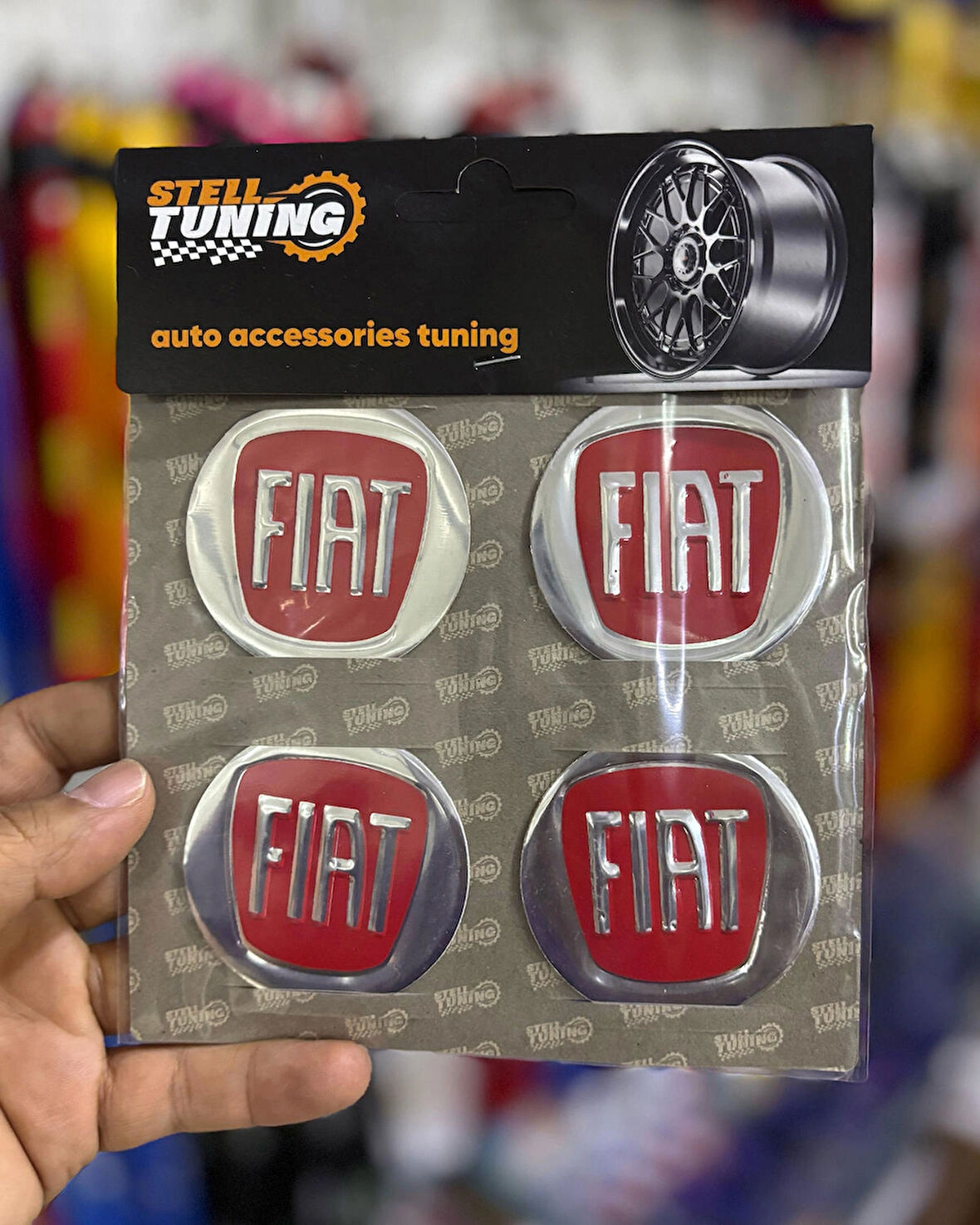 Universal Araç Uyumlu, Fiat Jant Göbeği Arması, Sticker 4'lü Set 60mm