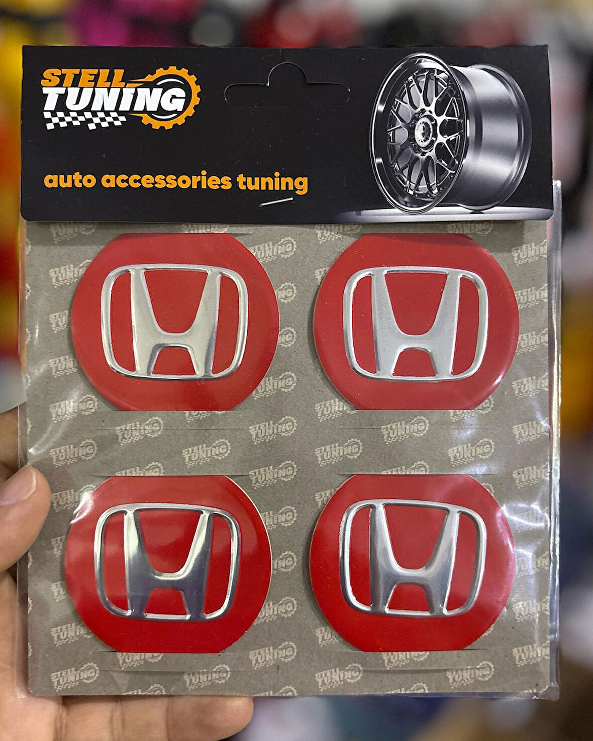 Universal Araç Uyumlu, Honda Jant Göbeği Arması, Sticker 4'lü Set 60mm