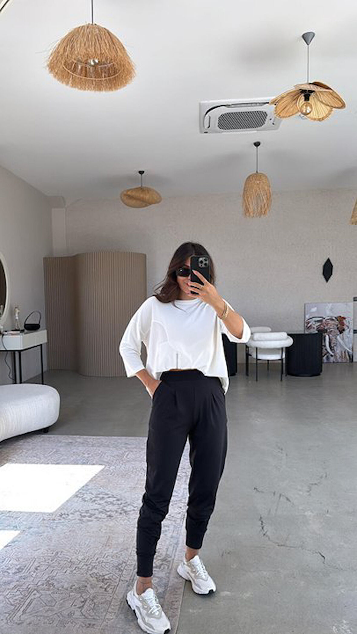 Kadın Scuba Modal Paça Manşet Pileli Pantolun