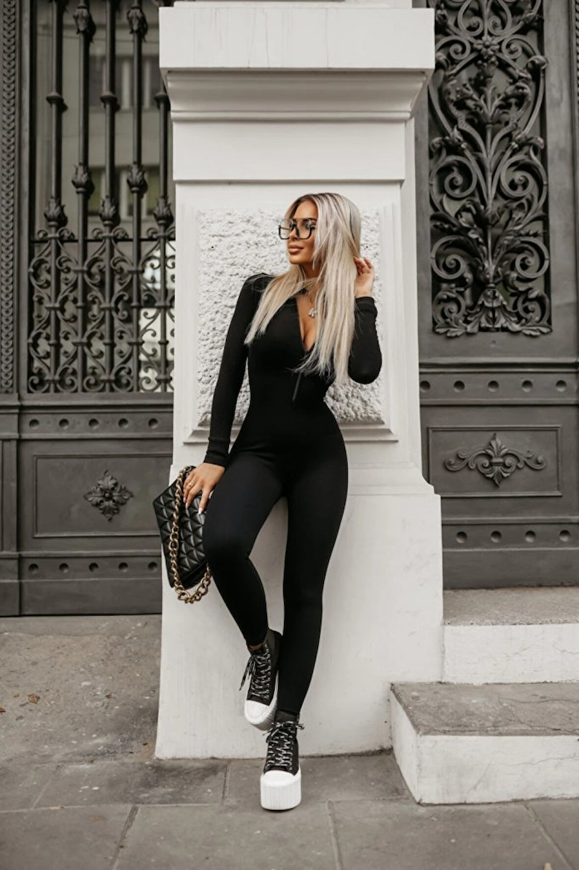 Kadın Uzun Kollu Fermuarlı Kaşkorse Tulum