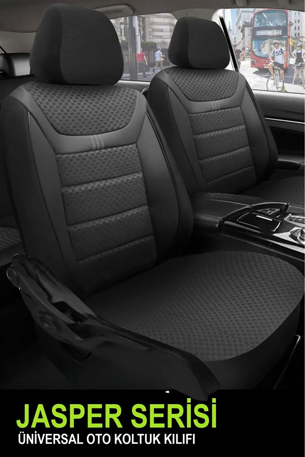 Volkswagen Sharan 2.0 Tdı (140 Hp) Bmt 4motıon Scr 2015 UYUMLU  Tay Tüyü Oto Koltuk Kılıfı FÜME JASPER SERİSİ