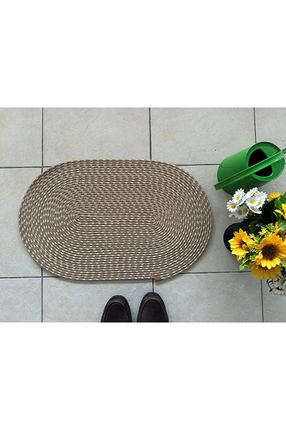 Jüt Düz Banyo Paspası Oval