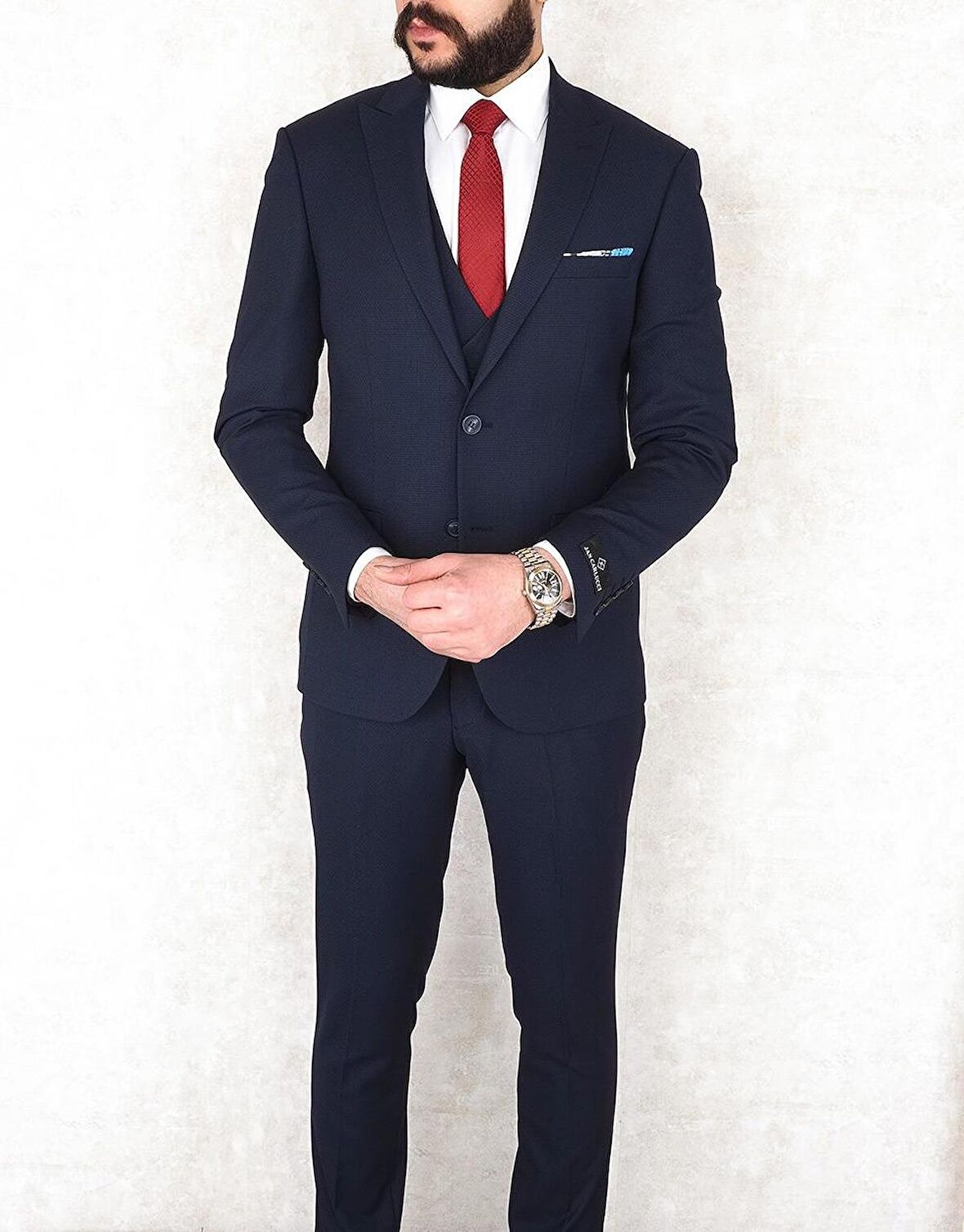 Jan Carlucci Slimfit Yelekli Drop 6 Takım