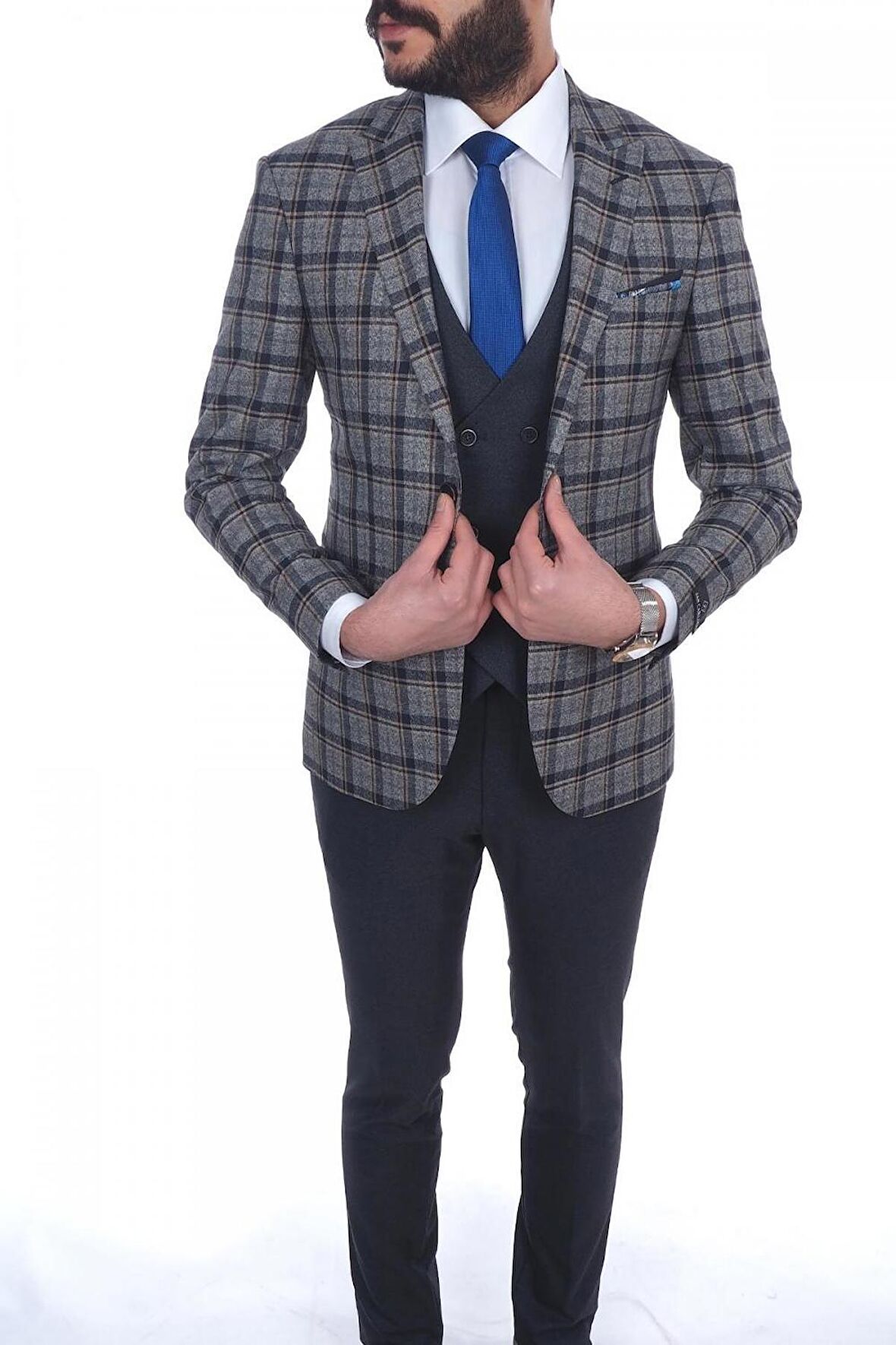 kombinli slimfit  Yelekli Takım Elbise