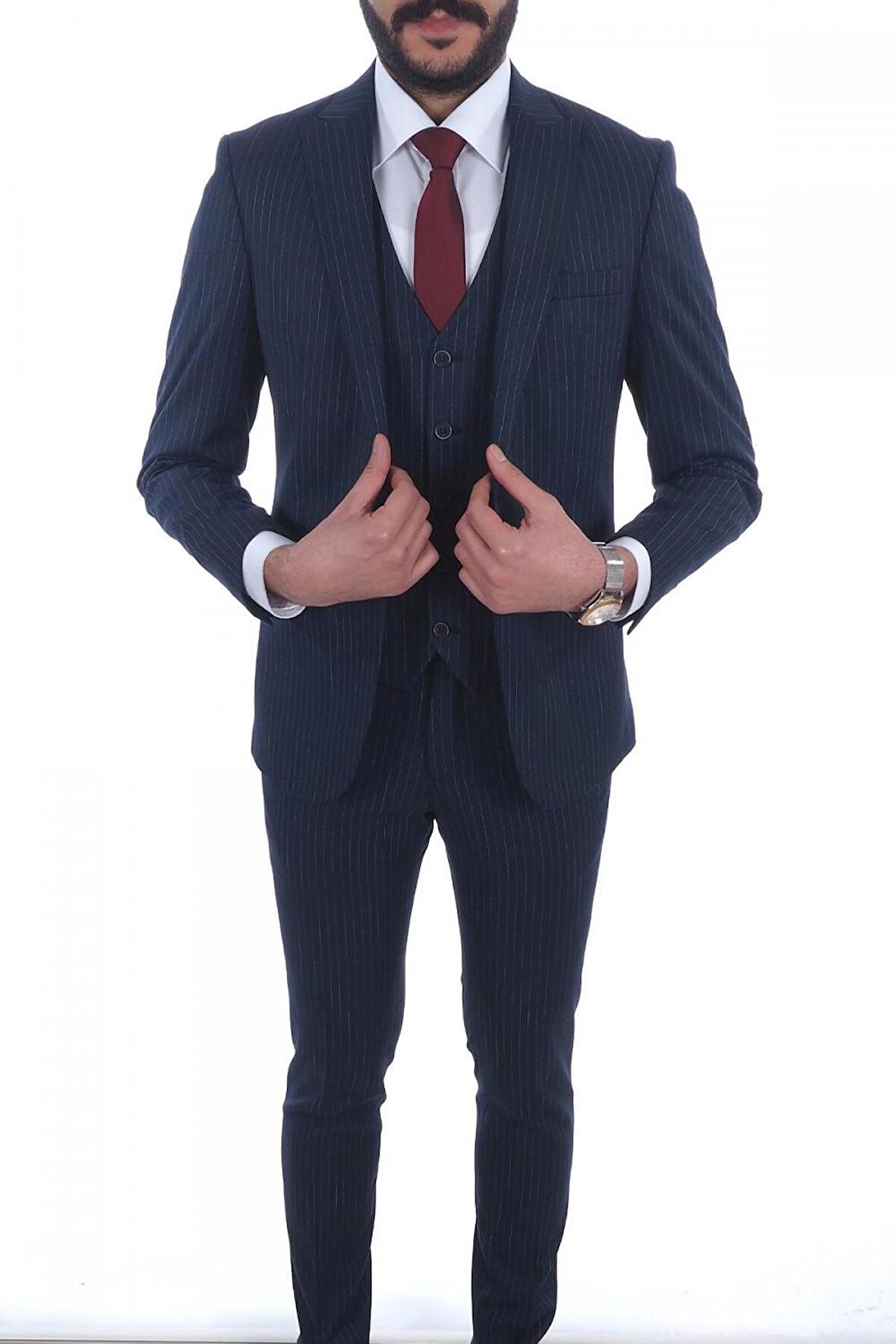 Fonte Falcao Slimfit Yelekli Drop 6 Takım-Lacivert