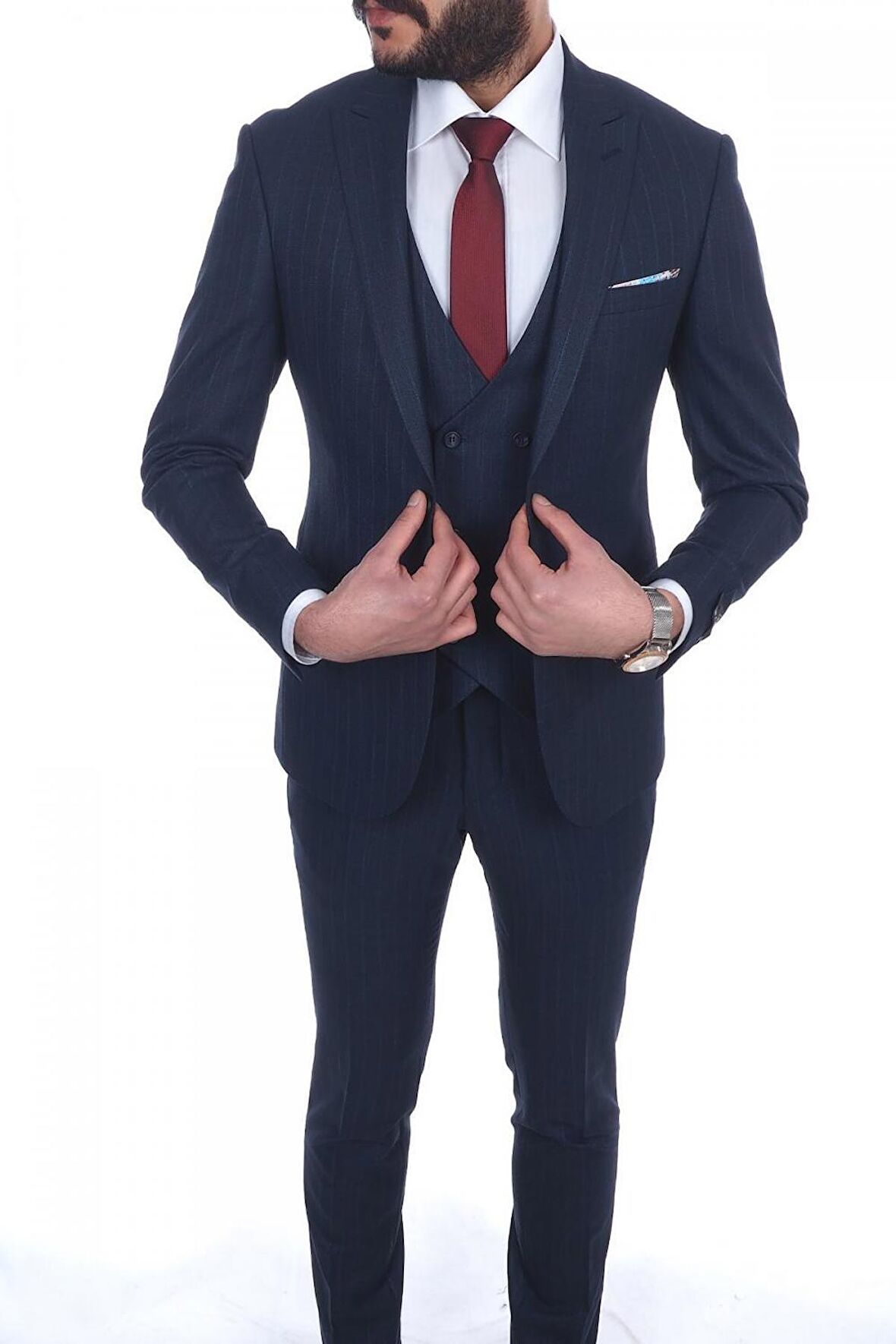 Jan Carlucci Slimfit Yelekli Drop 6 Takım