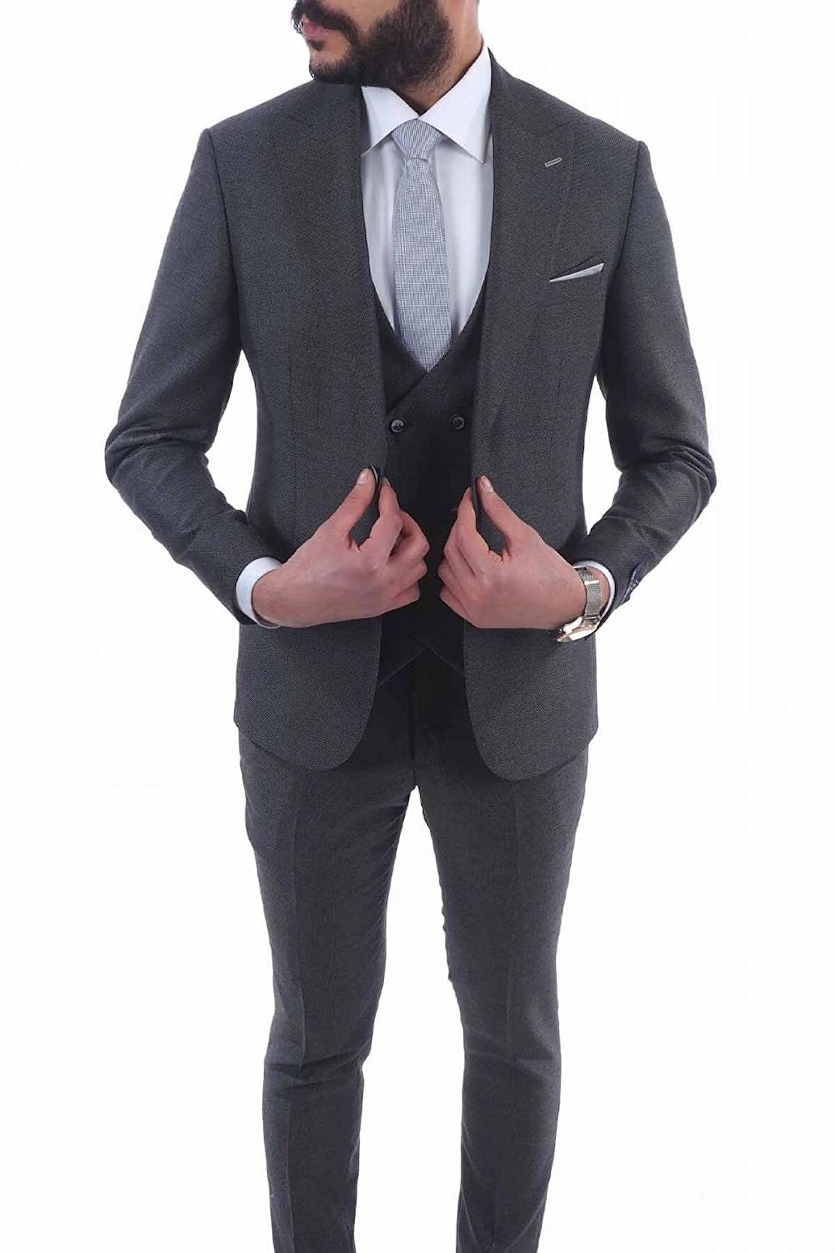 Jan Carlucci Slimfit Yelekli Drop 6 Takım