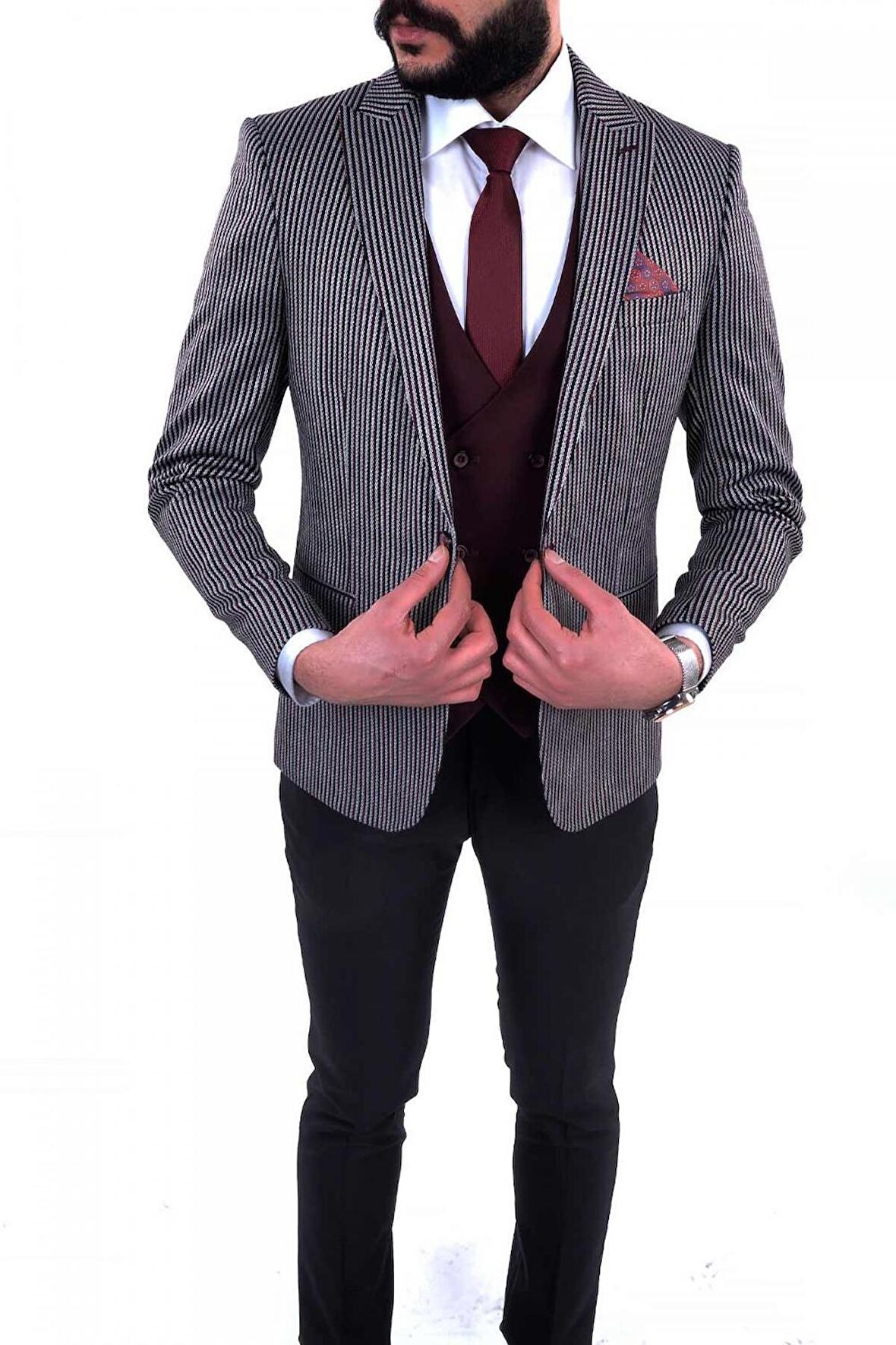 Fonte Falcao Kombinli Slimfit Yelekli Drop 6 Takım-Borddo