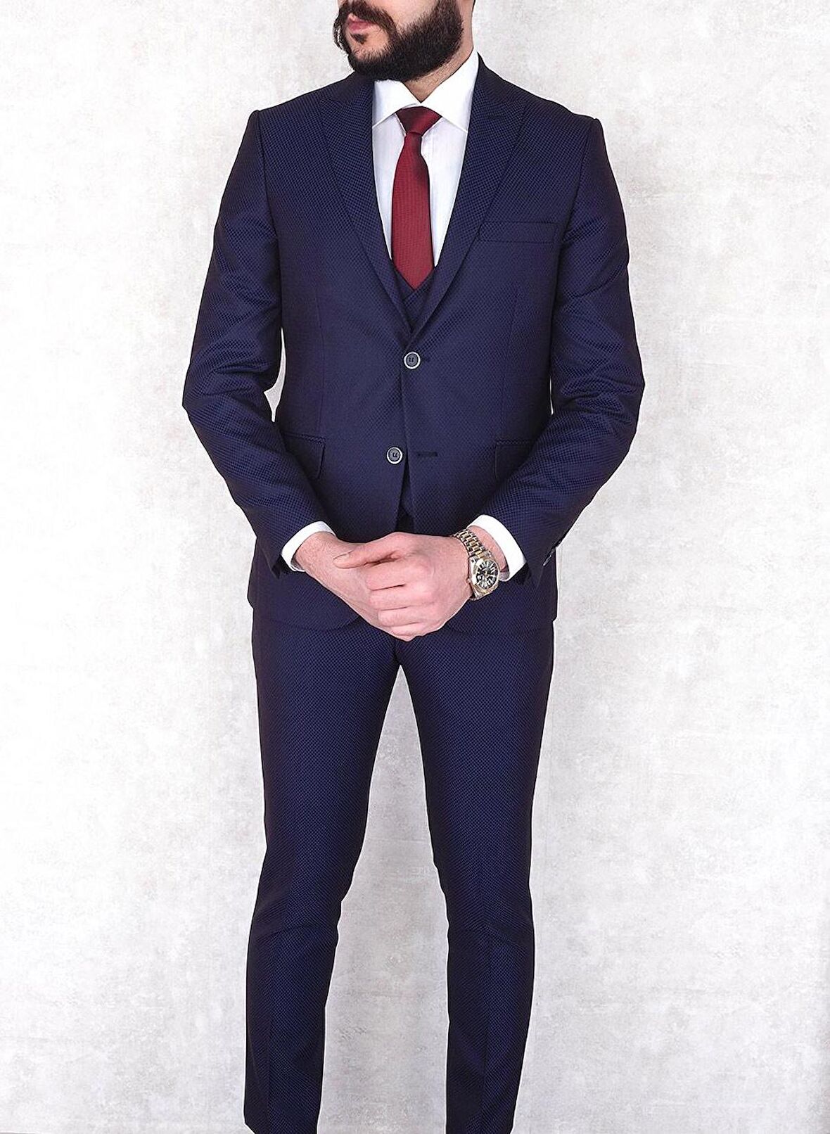Fonte Falcao Slimfit Yelekli Drop 6 Takım- Mor