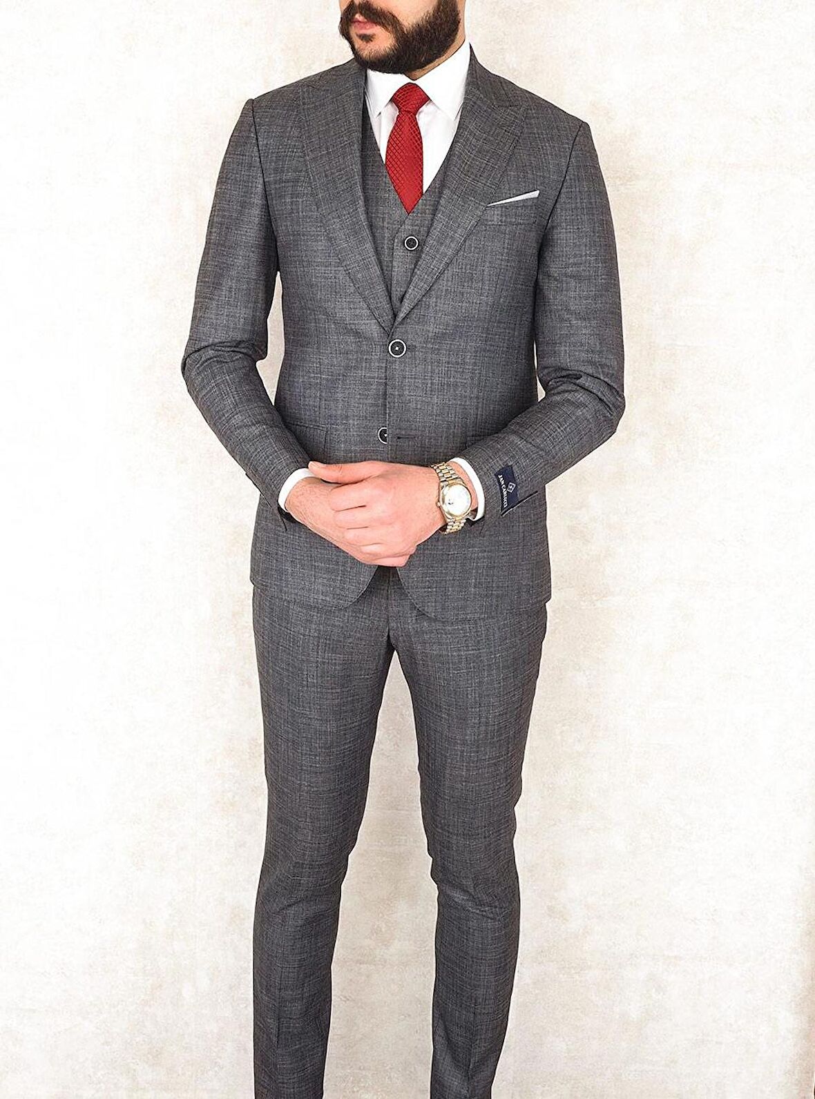 Jan Carlucci Slimfit Yelekli Drop 6 Takım