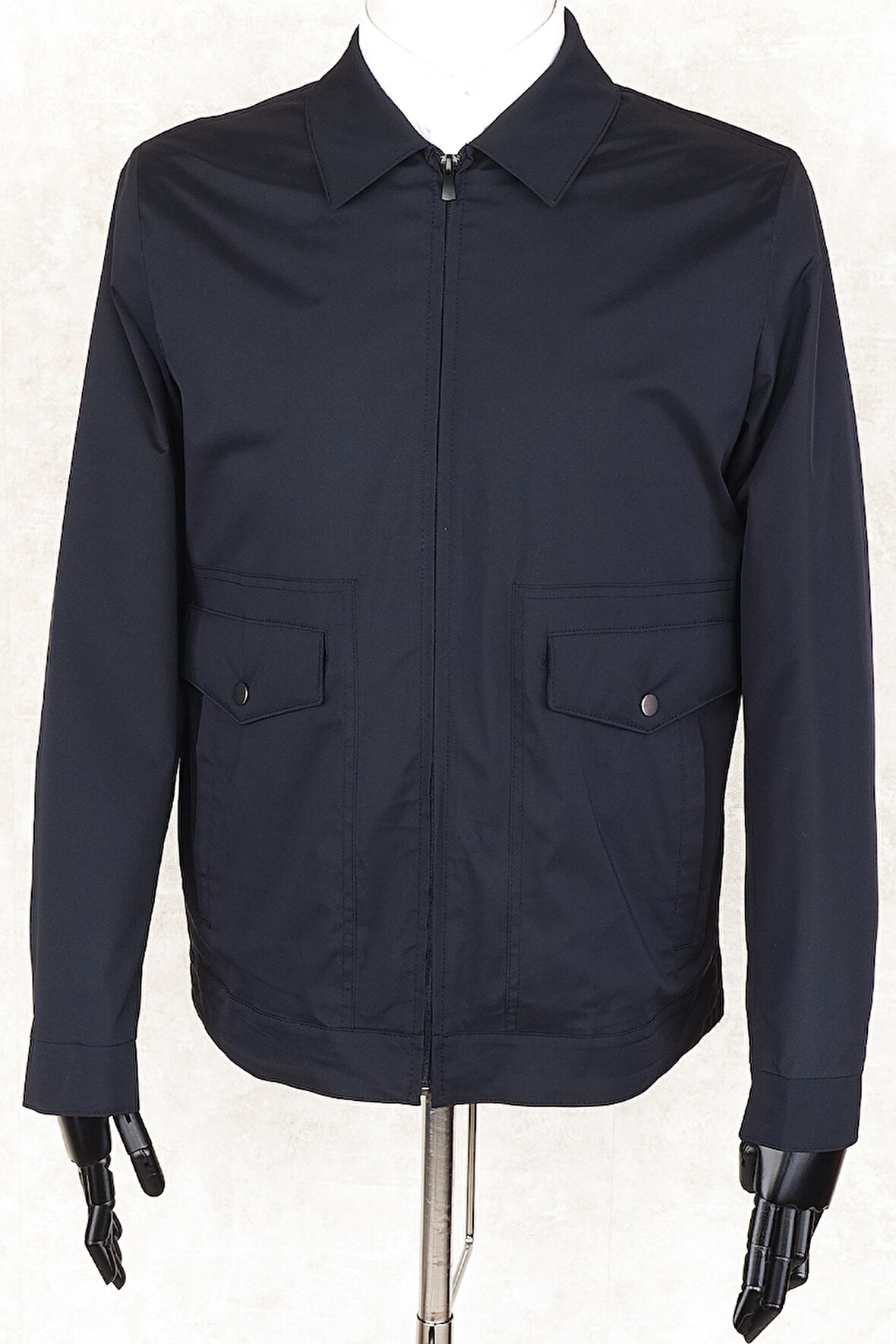 Jan Carlucci Slimfit Lacivert Yazlık İnce Mont 