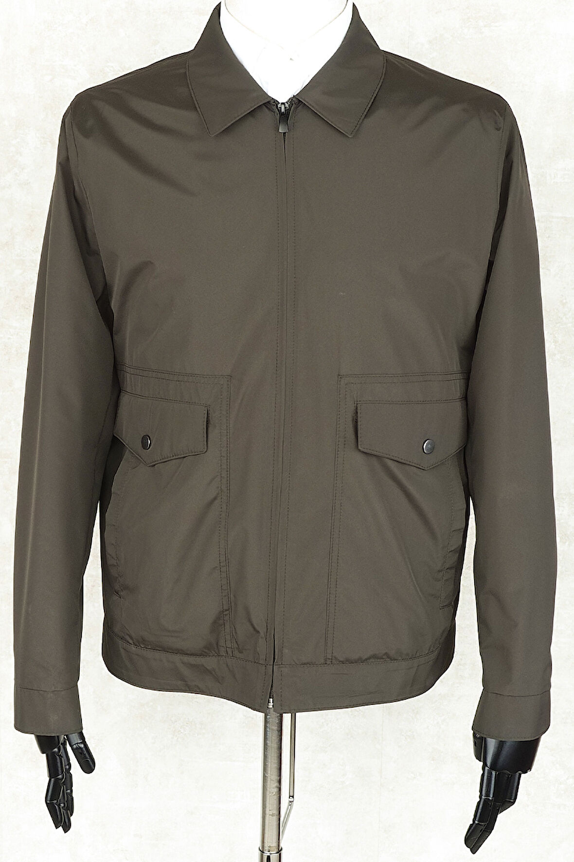 Jan Carlucci Slimfit Haki Yazlık İnce Mont 