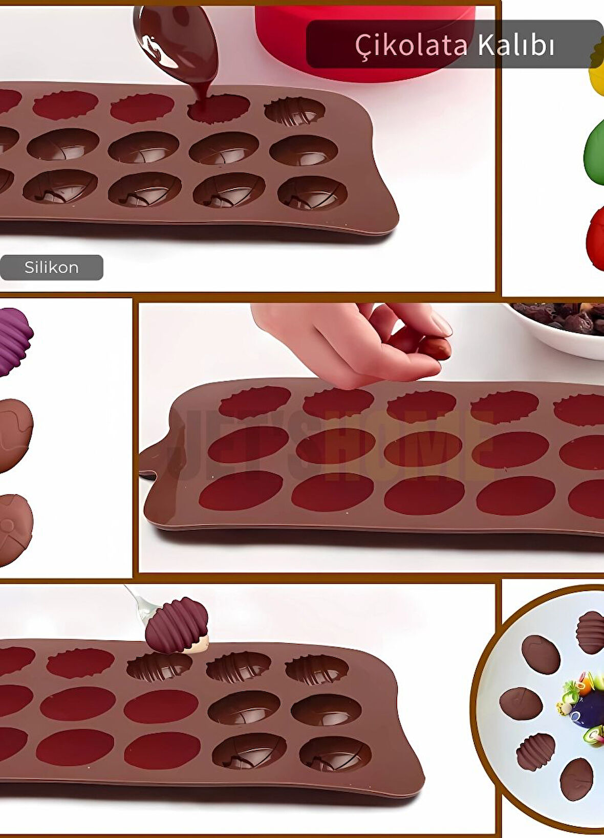 Yumurta Desen Çikolata Kalıbı BPA FREE Buz Kalıbı Silikon Tatlı Kalıbı Yapışmaz Kalıp